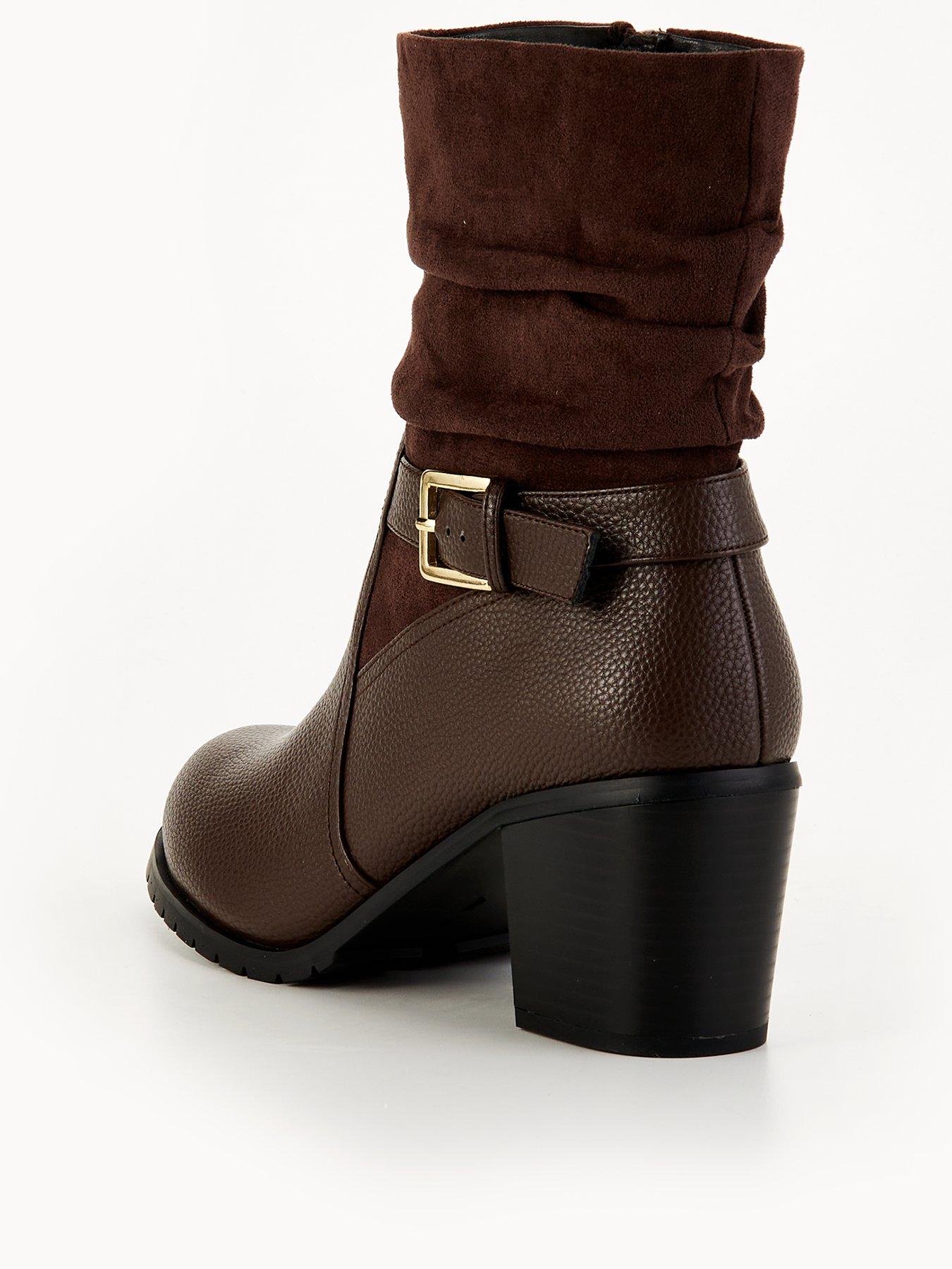 Block heel calf boots sale
