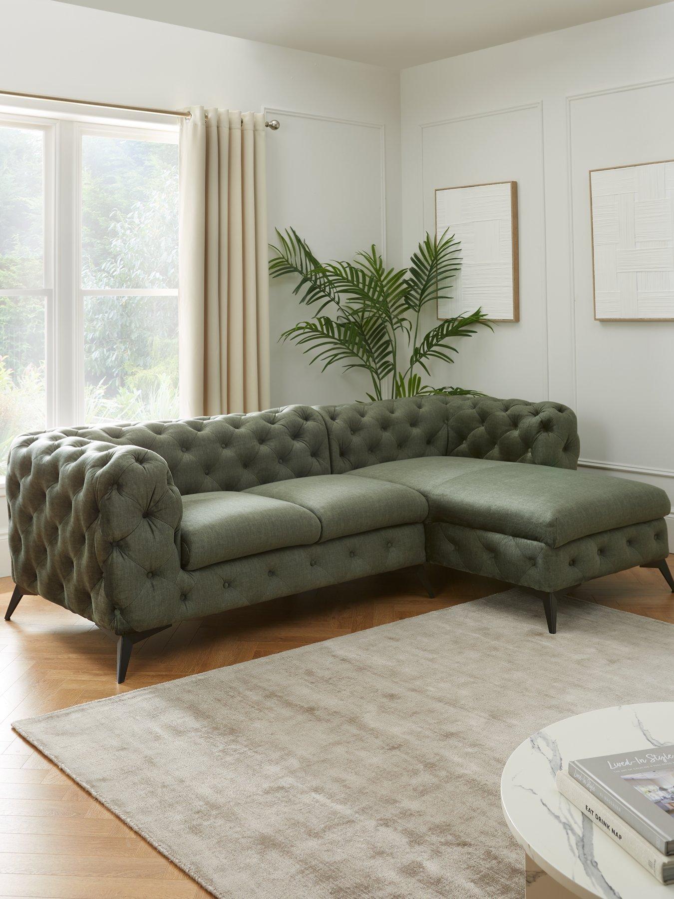 Product photograph of Very Home Chelsey Right Hand Fabric Corner Chaise Sofa from very.co.uk