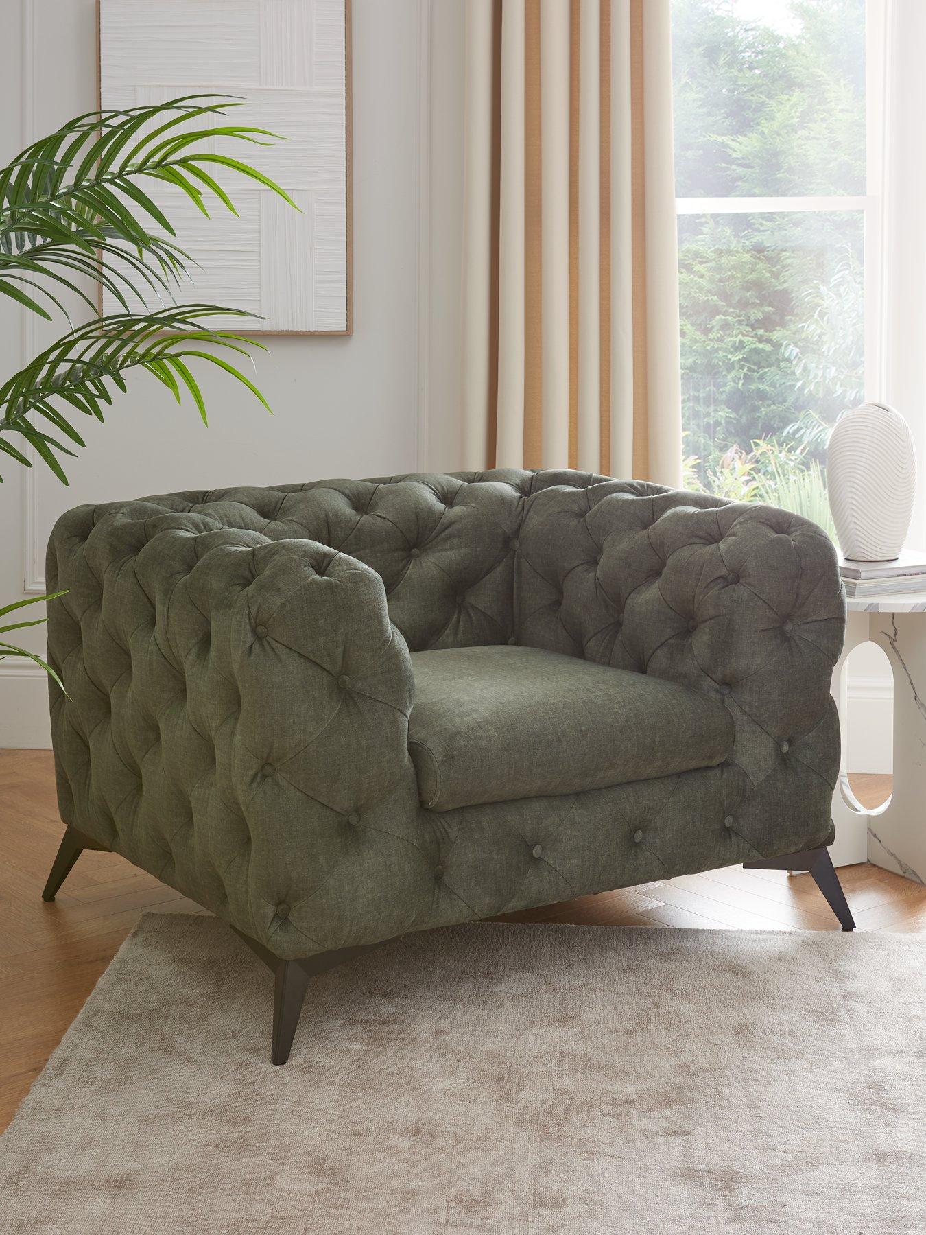 Product photograph of Very Home Chelsey Fabric Armchair from very.co.uk