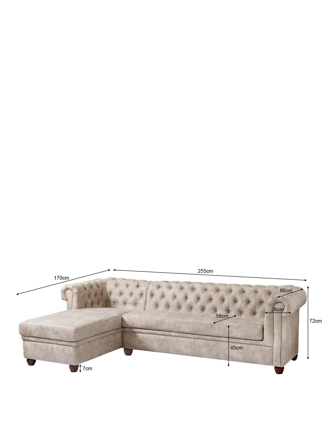 Image 6 of 7 of Very Home Chester Left Hand Fabric&nbsp;Corner&nbsp;Chaise Sofa&nbsp;- FSC Certified