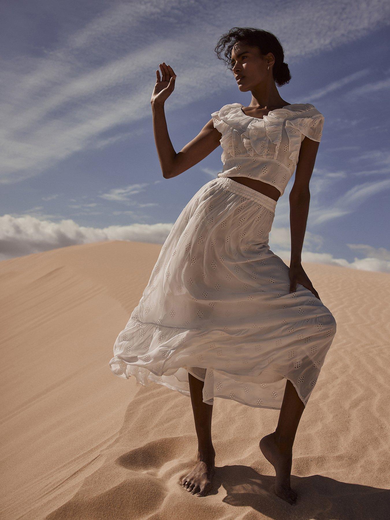 Mint Velvet Cream Broderie Maxi Skirt | Very.co.uk
