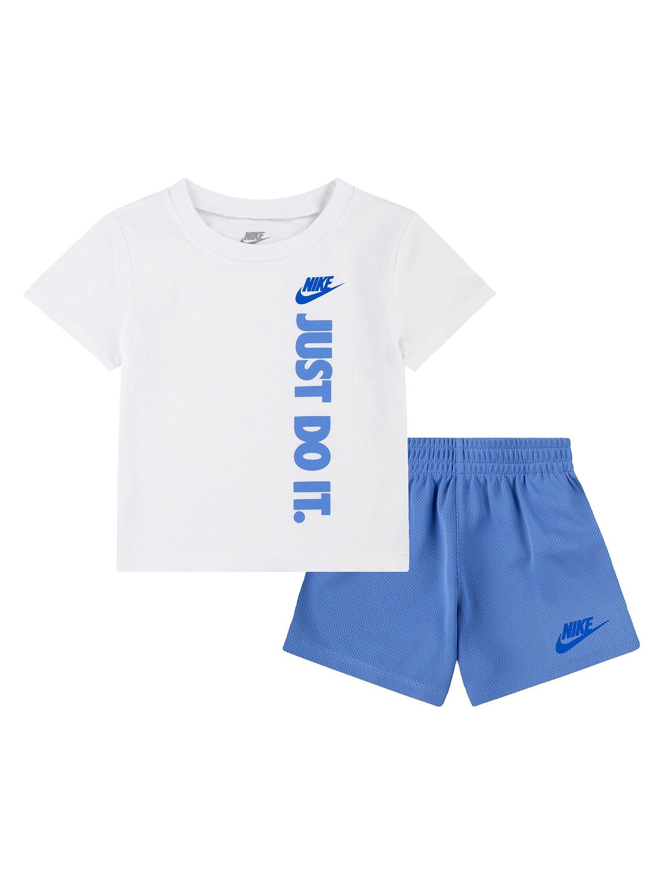 Nike Infant Boys Just Do It T shirt And Shorts Set Blue Very