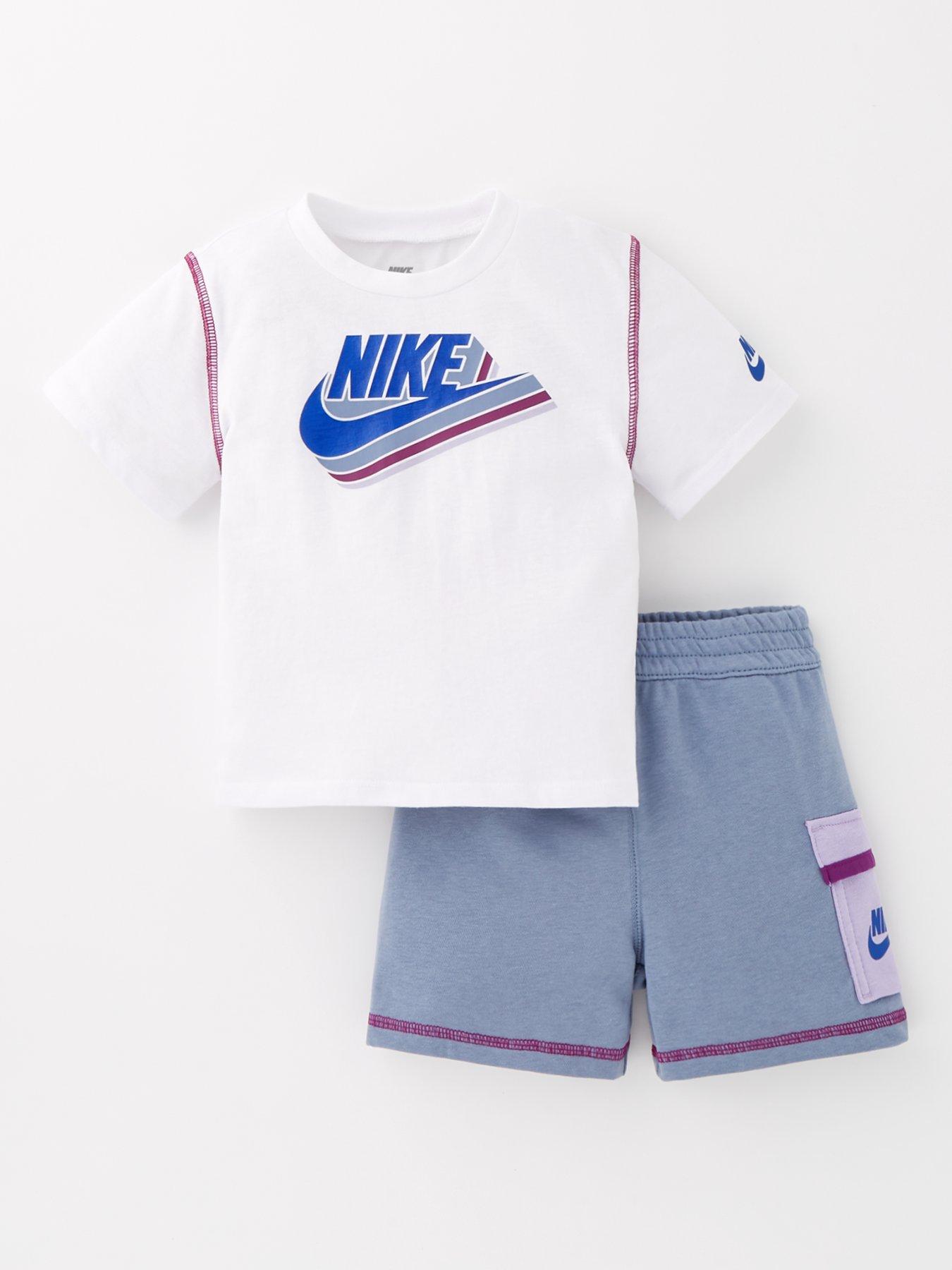 Nike Infant Boys Reimagine T-shirt And Cargo Shorts Set - Grey, Grey, Size 18 Months