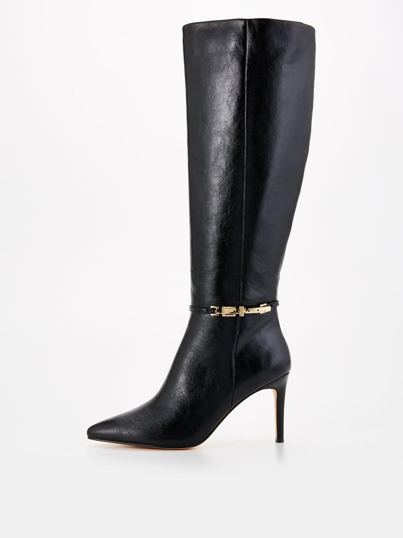 undefined Point Toe Knee Boot - Black
