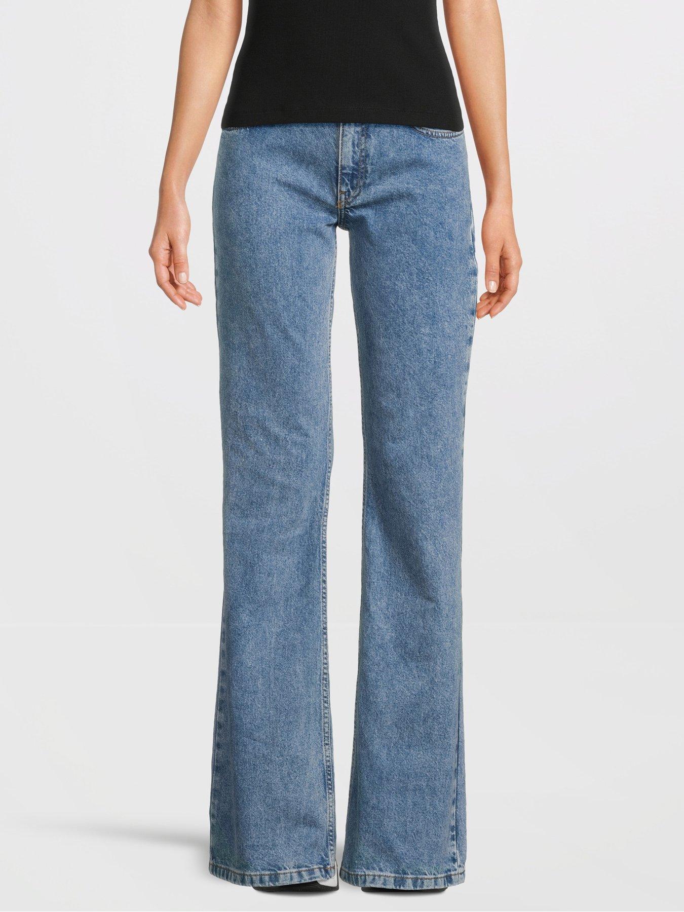 undefined High Waist Straight Leg Jeans - Blue