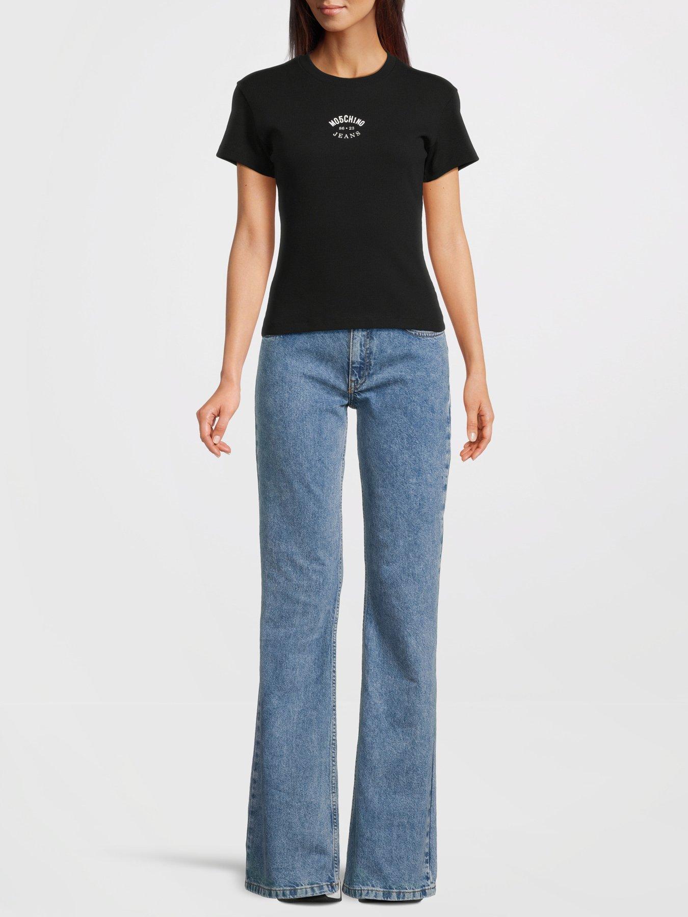 Image 3 of 5 of M05CH1N0 JEANS High Waist Straight Leg Jeans - Blue