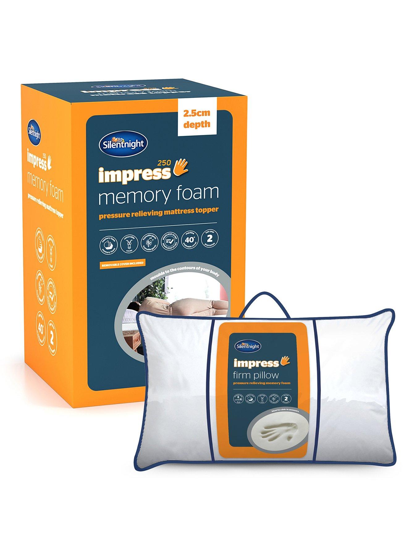 Product photograph of Silentnight Impress 2 5cm Memory Foam Mattress Topper And Firm Memory Foam Pillow Bundle from very.co.uk