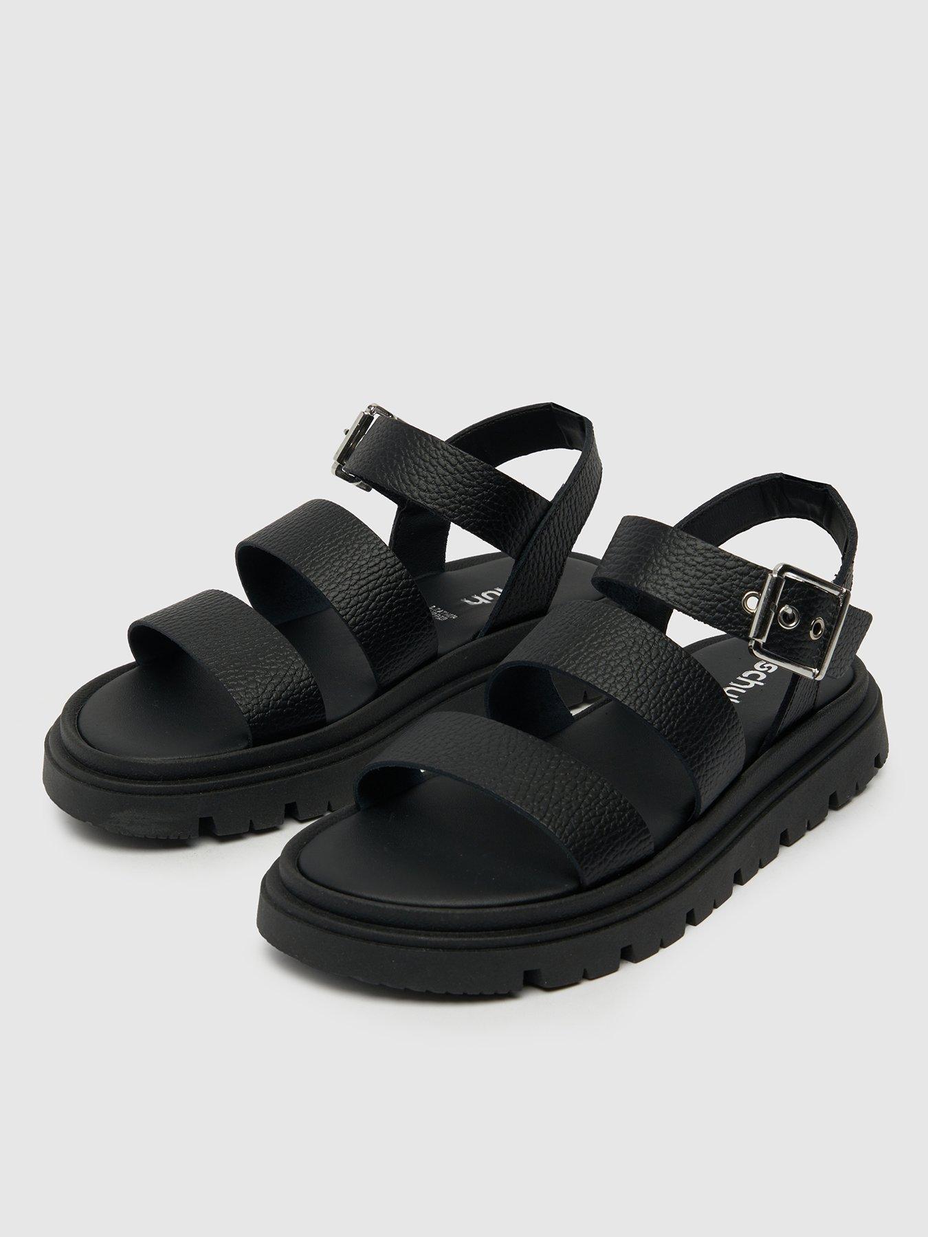 Schuh Tina Leather Chunky Gladiator Sandal - Black | Very.co.uk