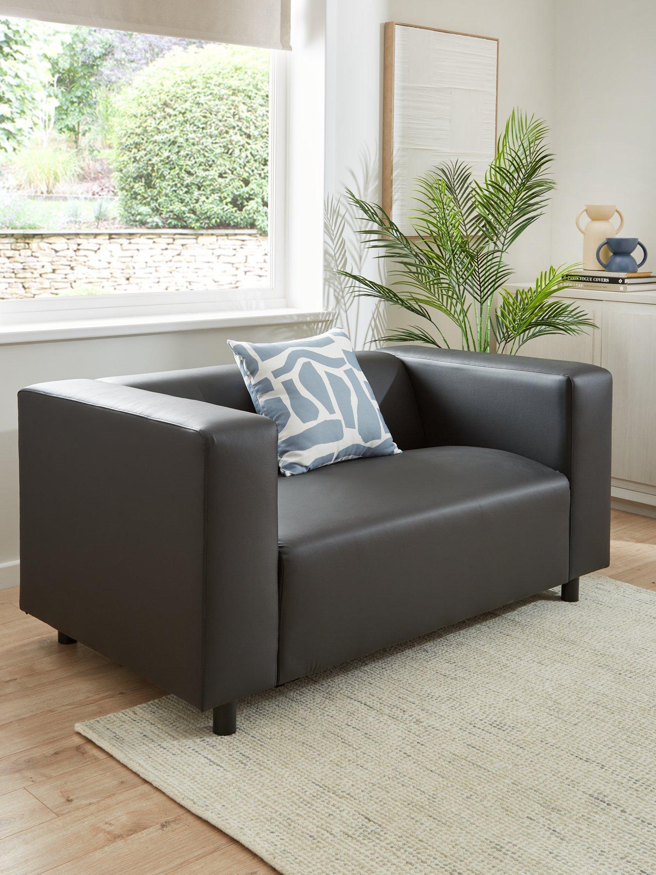 Product photograph of Very Home Clarke 2 Seater Faux Leather Sofa from very.co.uk