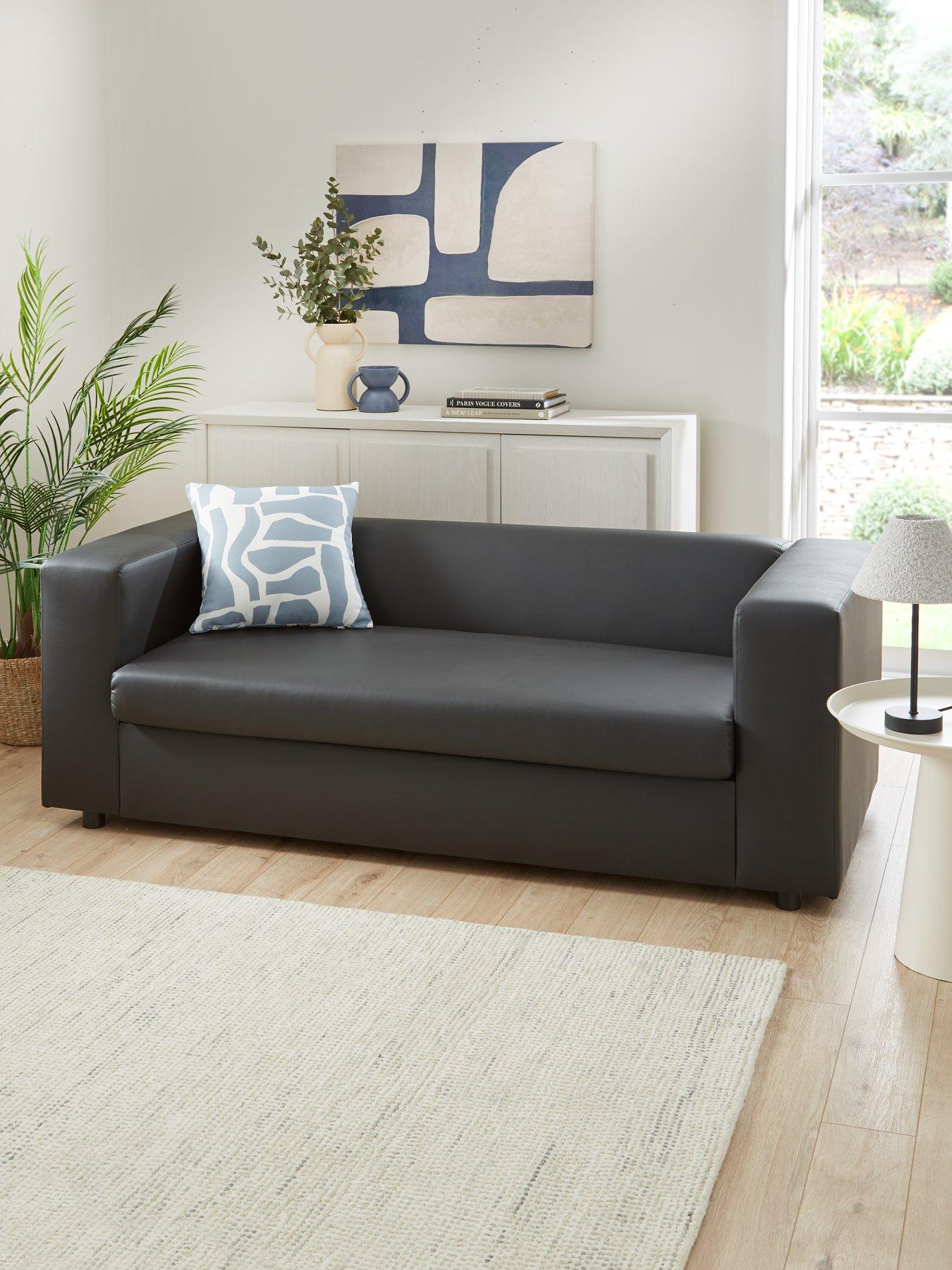 Product photograph of Very Home Clarke Faux Leather Sofa Bed from very.co.uk