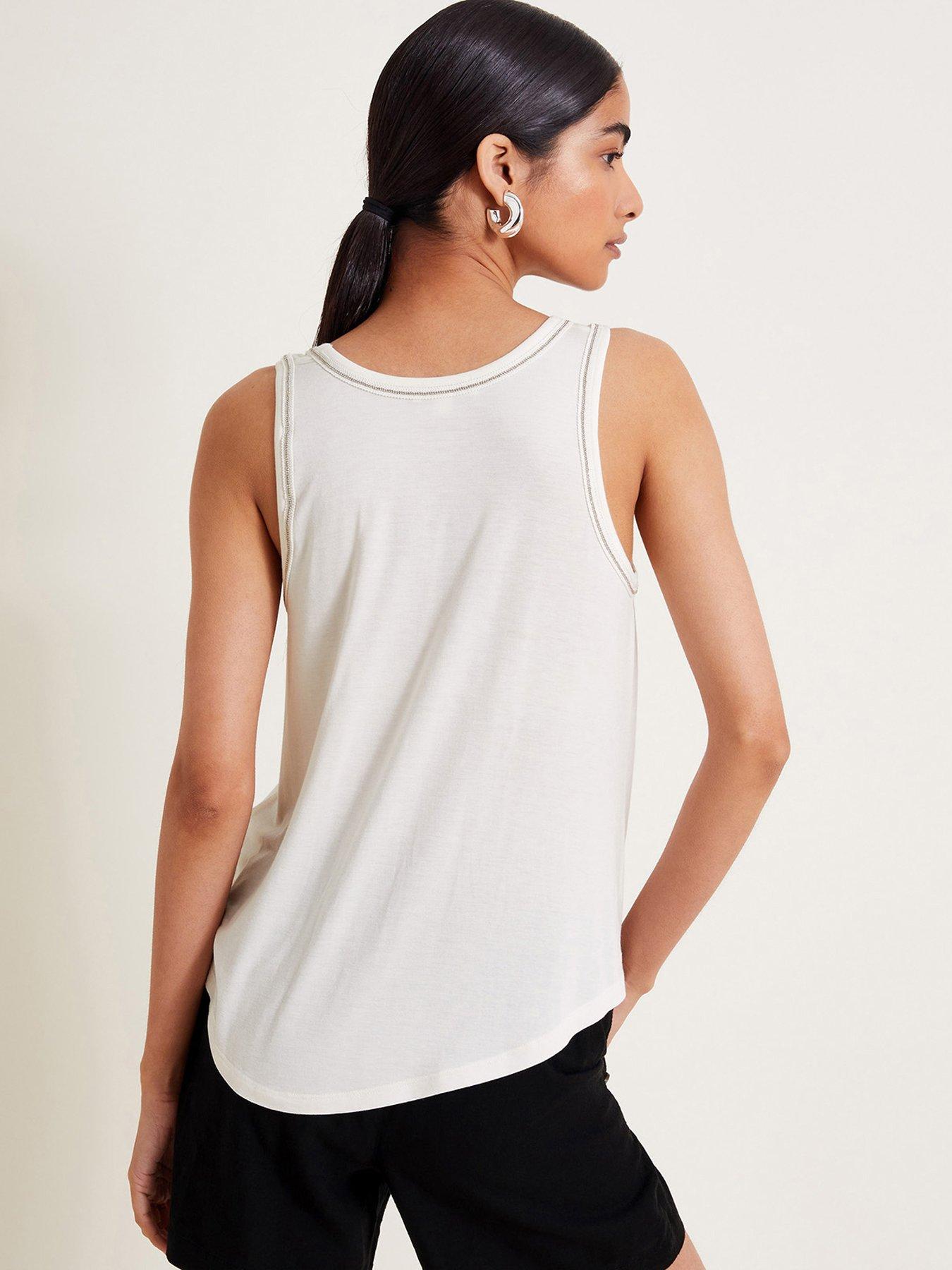 Image 2 of 6 of Monsoon Jess Jersey Cami Top - White
