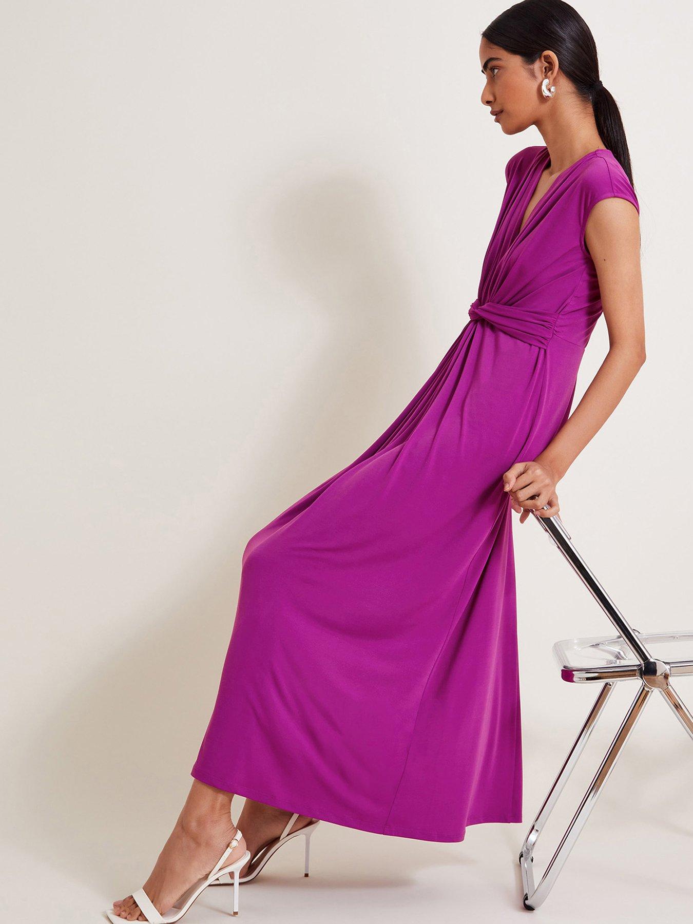 Image 3 of 6 of Monsoon Jaya Jersey Maxi Dress - Purple