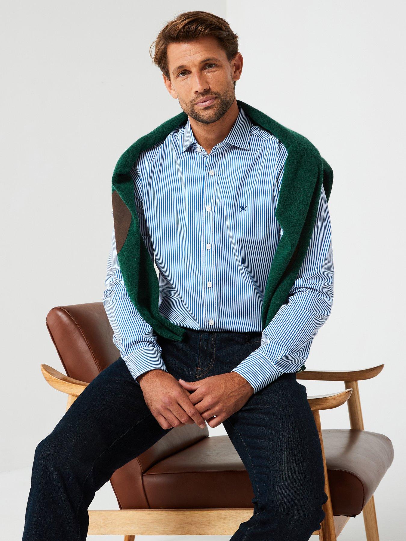 Image 6 of 6 of Hackett Essential Bengal Stripe Casual Long Sleeve Shirt - Light Blue
