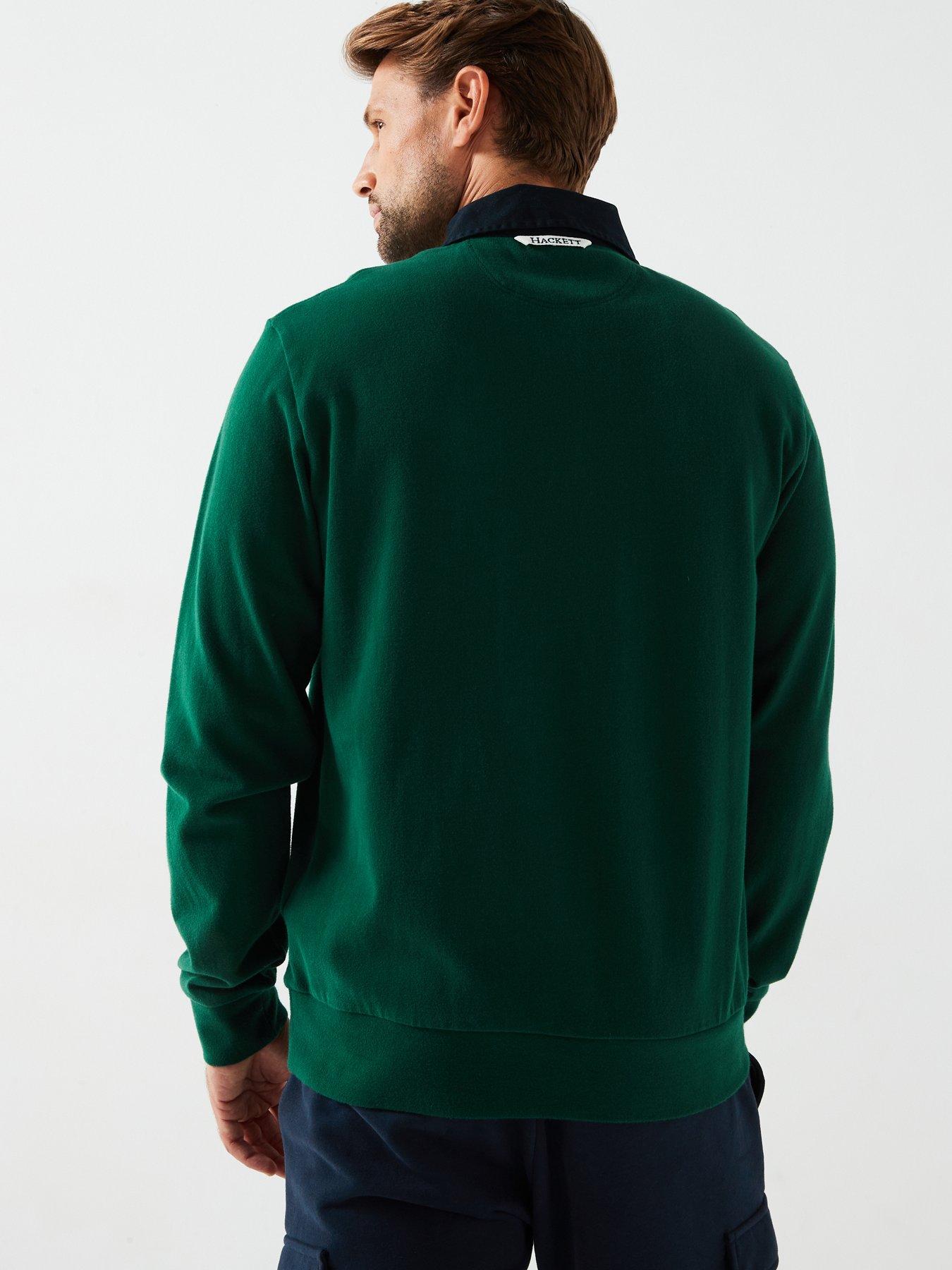 Image 2 of 5 of Hackett Heritage H Pocket Rugby Crew Sweat - Dark Green