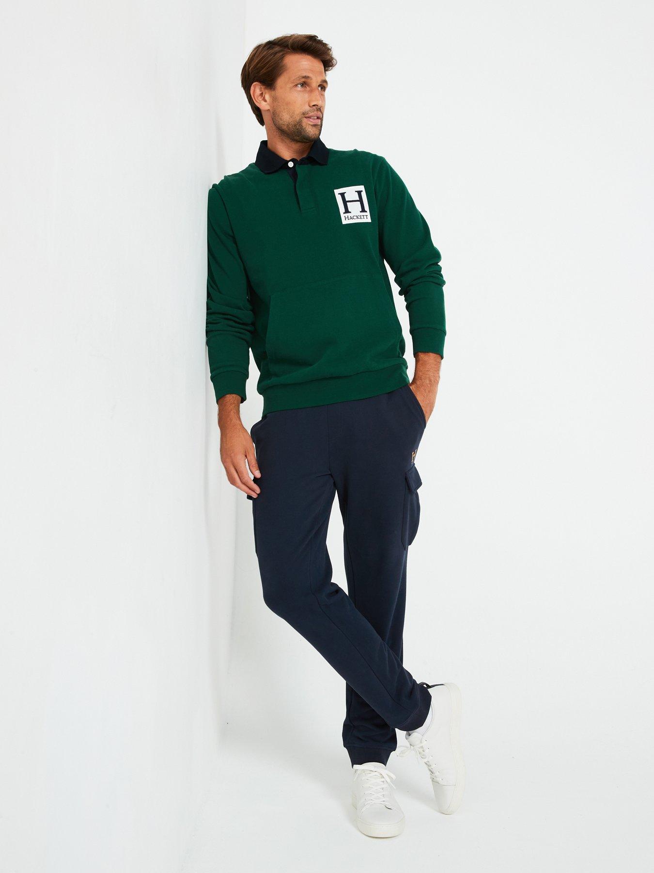 Image 3 of 5 of Hackett Heritage H Pocket Rugby Crew Sweat - Dark Green