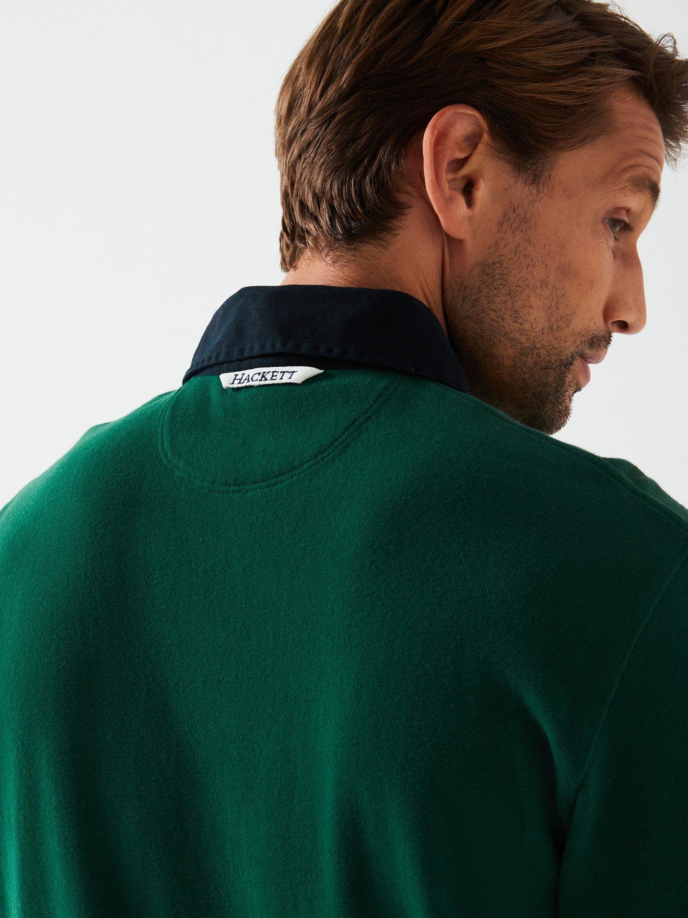 Image 5 of 5 of Hackett Heritage H Pocket Rugby Crew Sweat - Dark Green