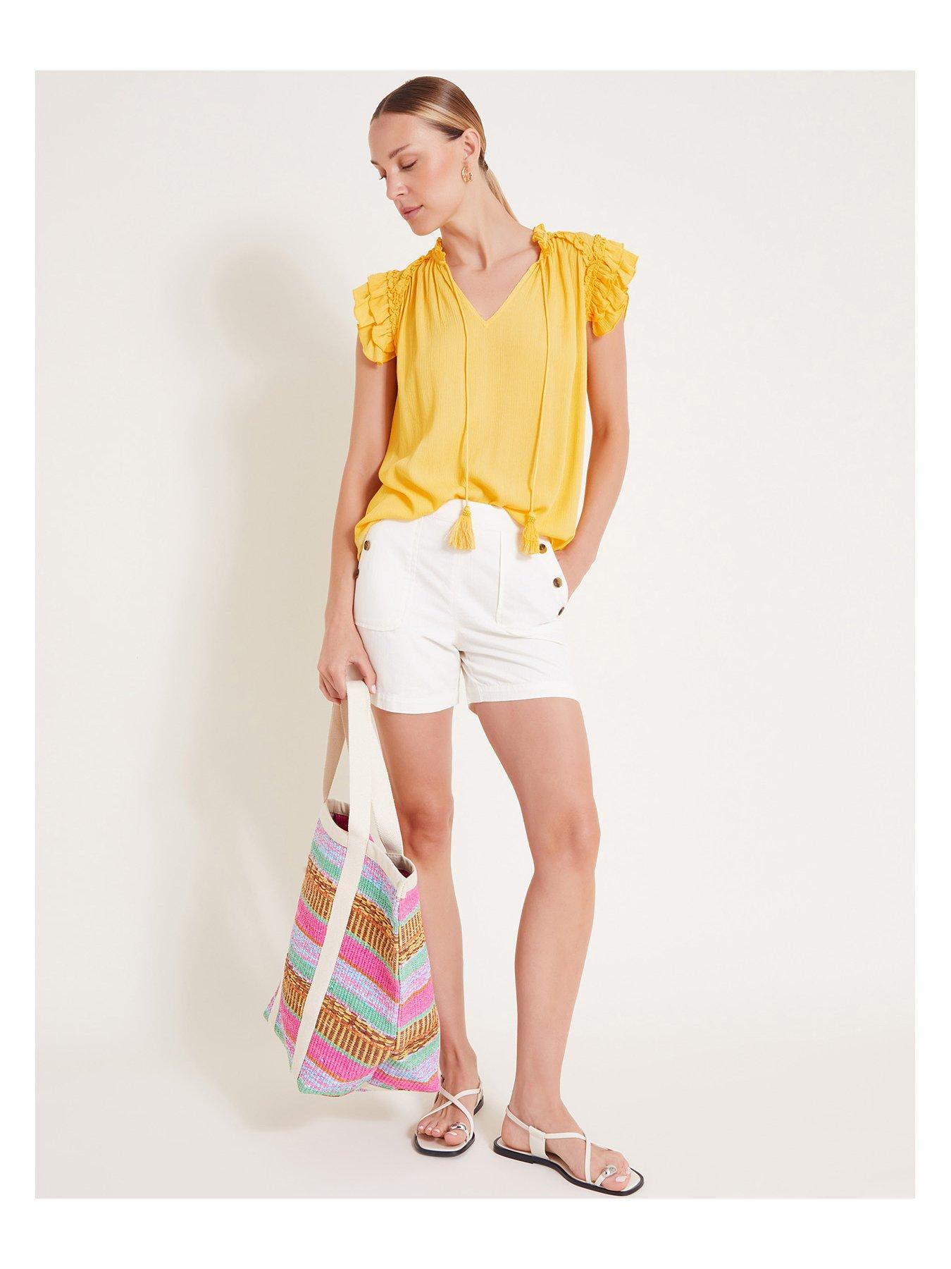 Image 3 of 6 of Monsoon Tula Frill Top - Yellow