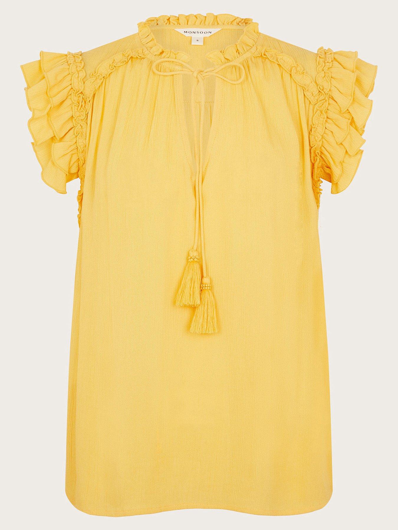 Image 6 of 6 of Monsoon Tula Frill Top - Yellow