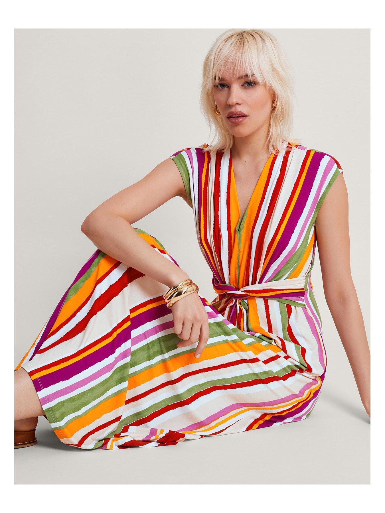 Monsoon Elise Stripe Maxi Dress Multi Very