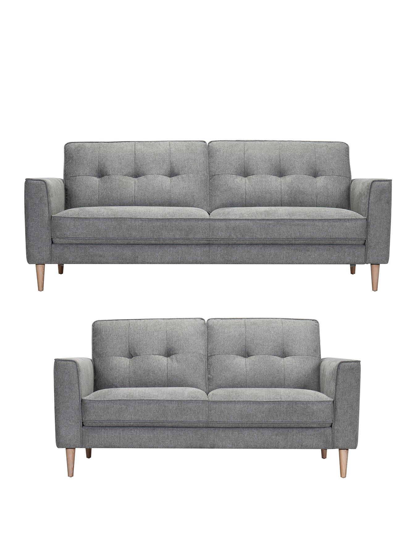 Product photograph of Violino Oxford 3 2 Seater Fabric Sofa from very.co.uk