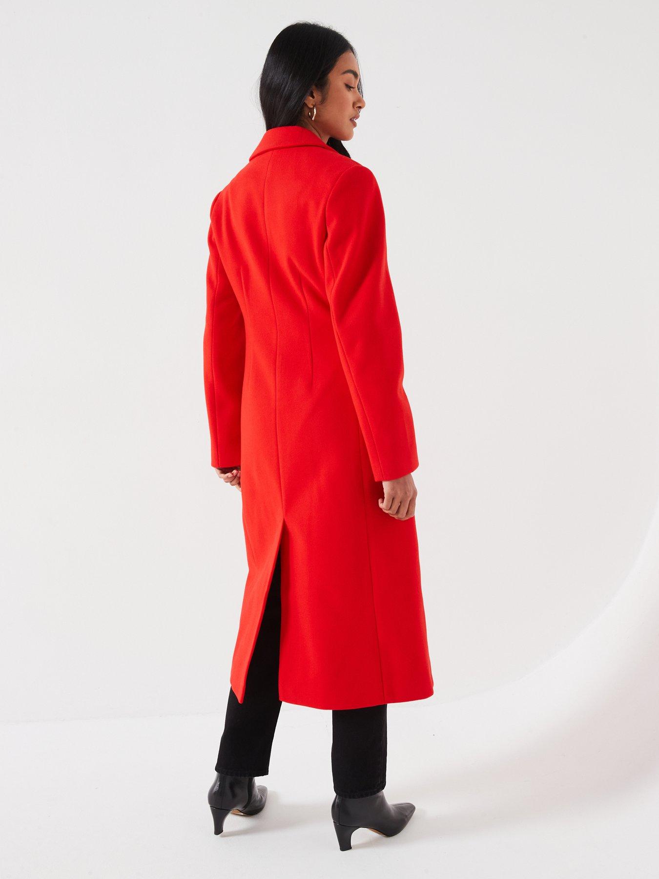 V by Very Longline Db Coat Red Very