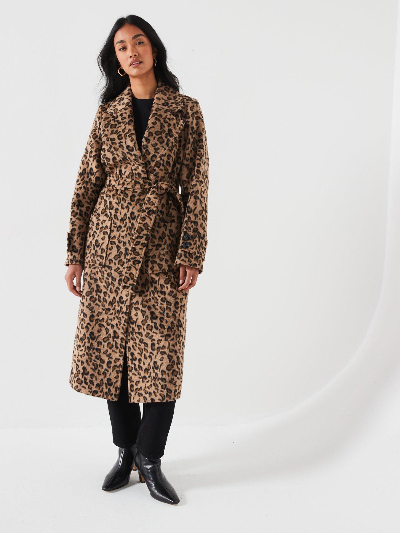 undefined Leopard Print Wrap Coat - Leopard Print - Multi