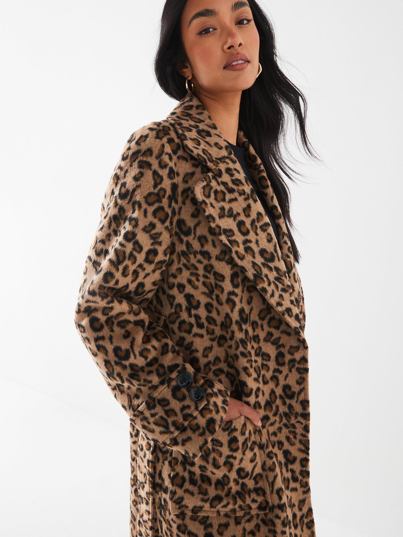 Leopard Print Wrap Coat Leopard Print