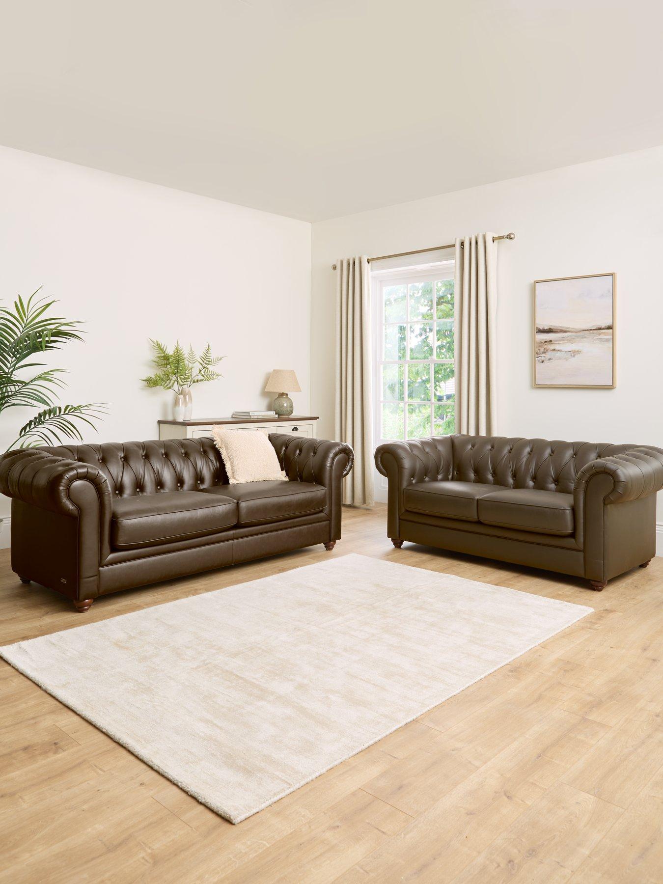 The Very Collection New Bakerfield 3 + 2 Seater Leather/Faux Leather Sofa Set (Buy  &  SAVE!)