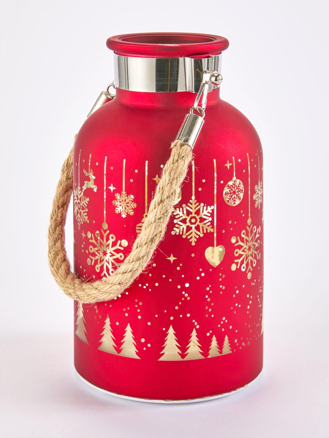 Image 3 of 5 of Festive Lit Glass Jar with Snowflakes Christmas Decoration