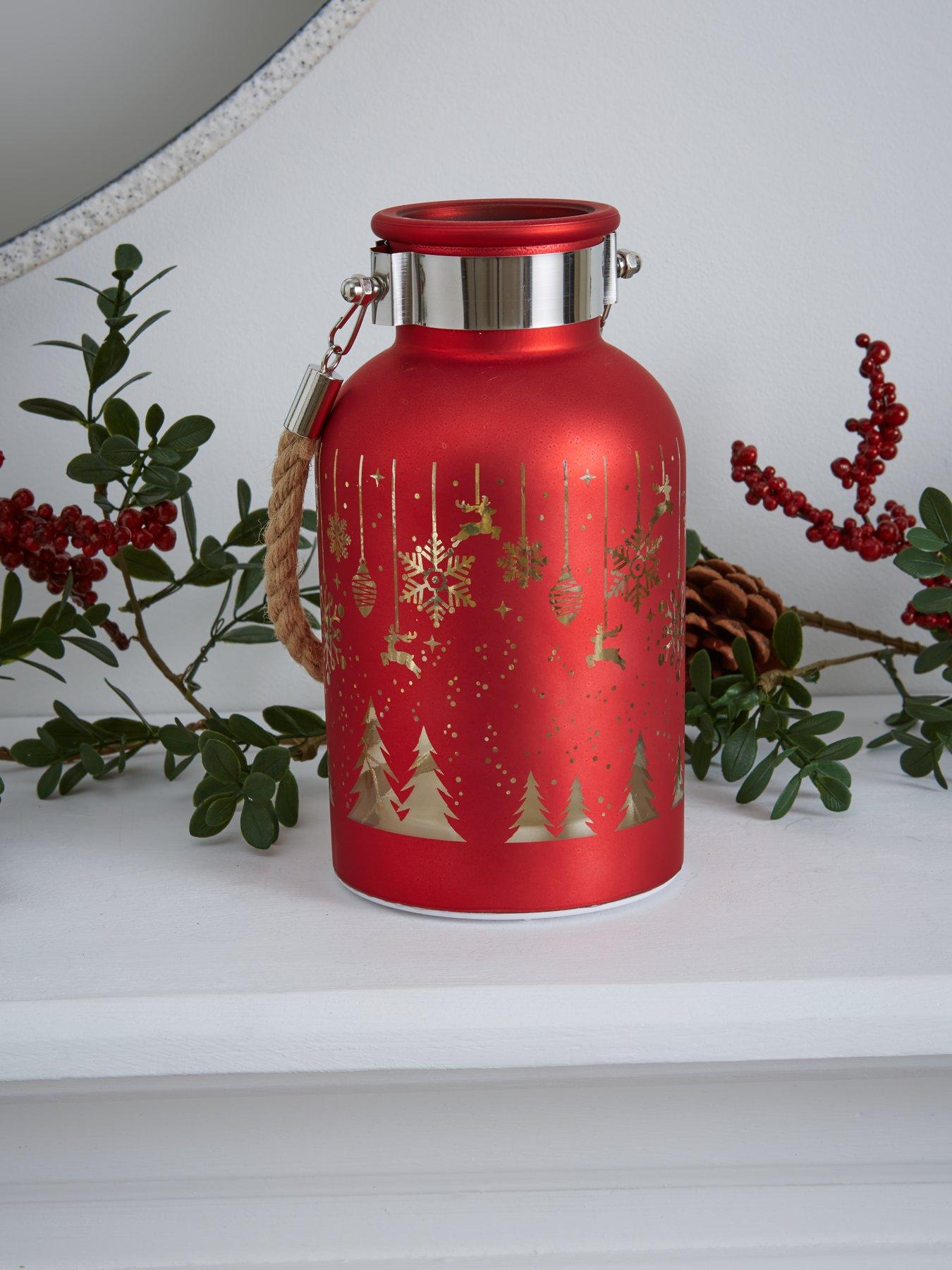 Image 5 of 5 of Festive Lit Glass Jar with Snowflakes Christmas Decoration
