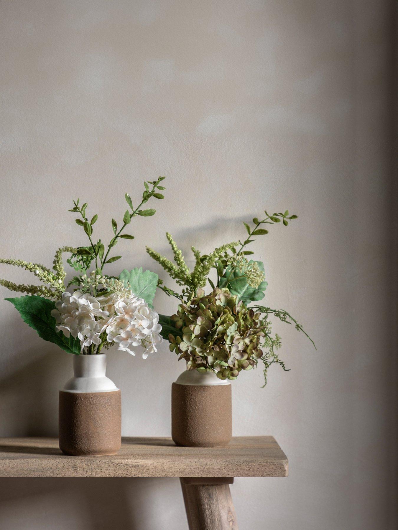 Product photograph of Gallery Artificial White Hydrangea Arrangement In Vase - 43cm from very.co.uk