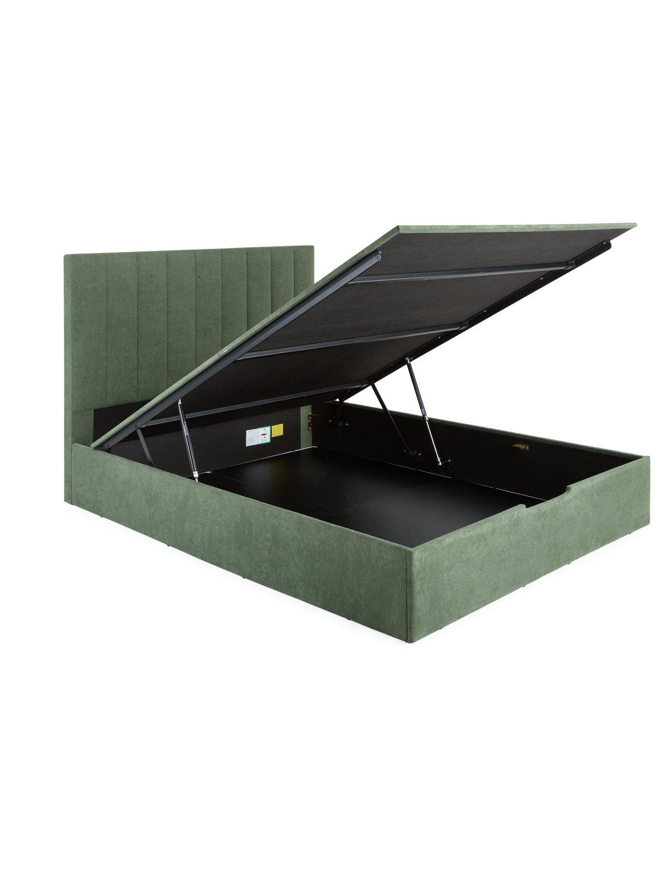 Image 3 of 6 of The Very Collection Nova End Lift Up Storage Ottoman Bed with Mattress Options (Buy &amp; SAVE!) - Winter Moss