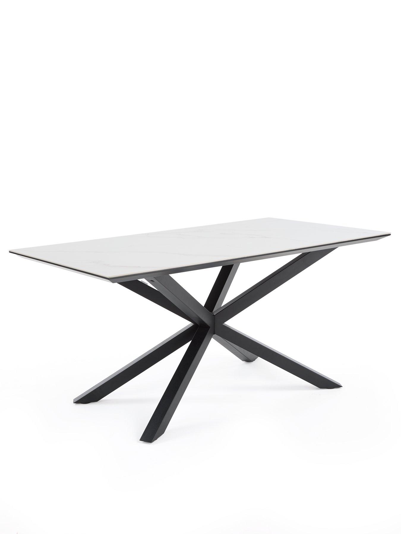 Image 4 of 7 of The Very Collection Arabella 160 cm Rectangle Ceramic Top Dining&nbsp;Table + 6 Arabella Chairs - Black/White/Grey - FSC&reg; Certified