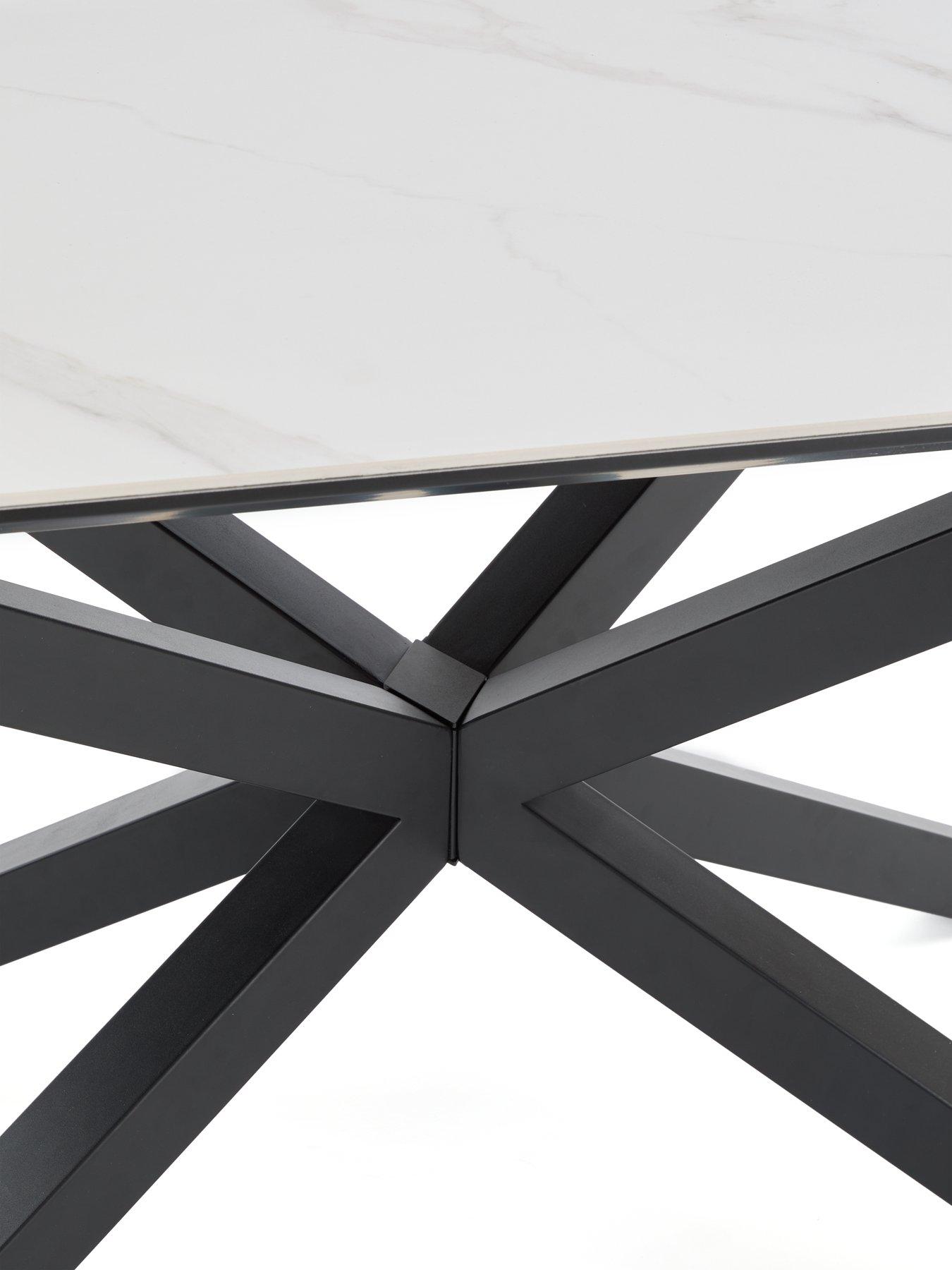 Image 7 of 7 of The Very Collection Arabella 160 cm Rectangle Ceramic Top Dining&nbsp;Table + 6 Arabella Chairs - Black/White/Grey - FSC&reg; Certified