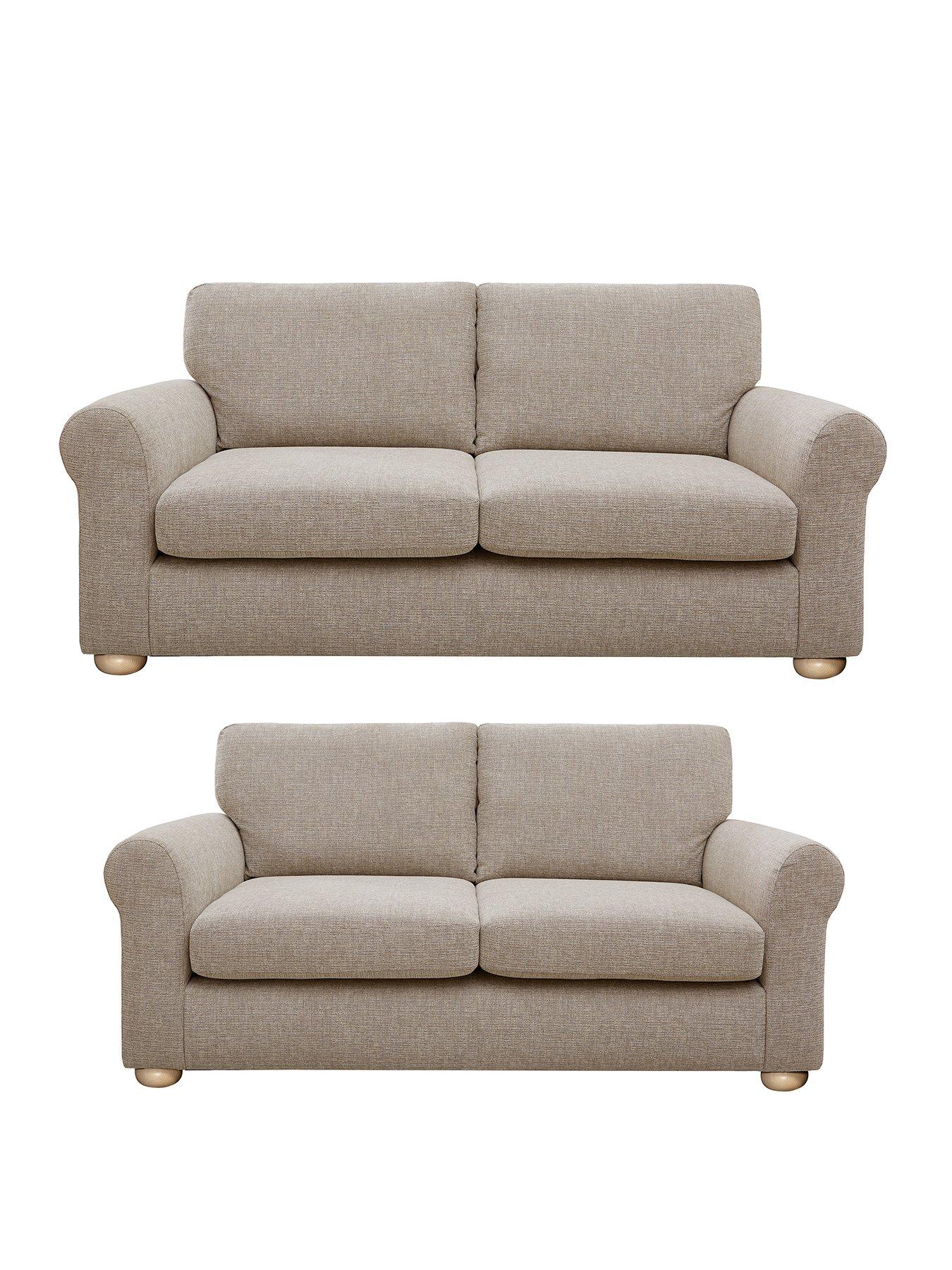 Very Home Bailey 3 + 2 Seater Fabric Sofa Set (Buy & SAVE!) - Stone ...