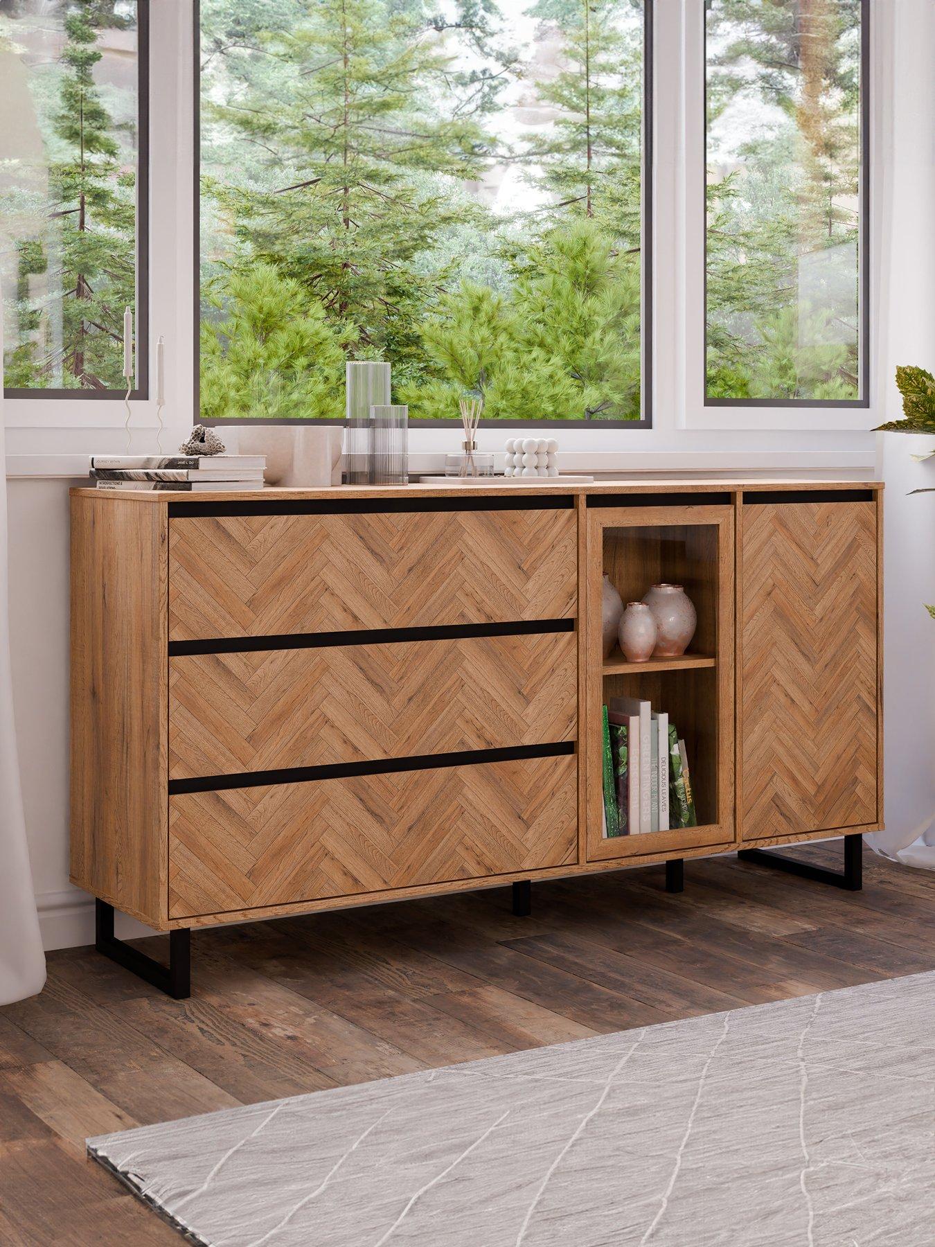 undefined Nikomedes 2 Door, 3 Door Sideboard - Dark Oak