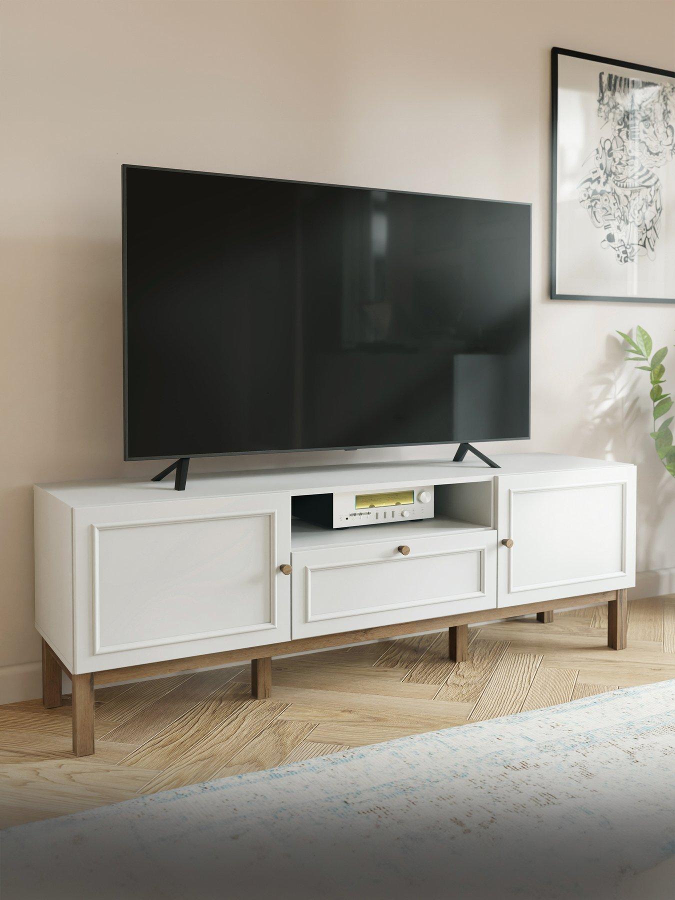 undefined Penkridge TV Unit - Grey/Oak - fits TV up to 70 inch