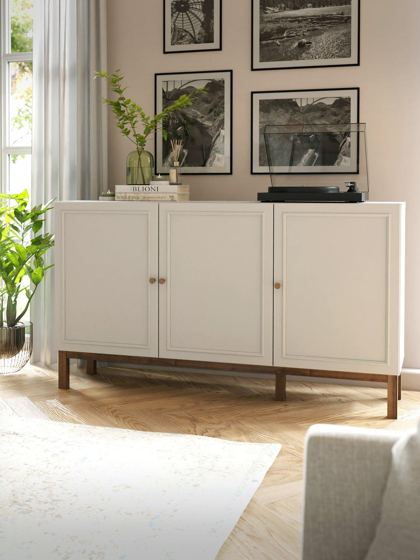 Product photograph of Penkridge 3 Door 1 Drawer Sideboard - Grey Oak from very.co.uk