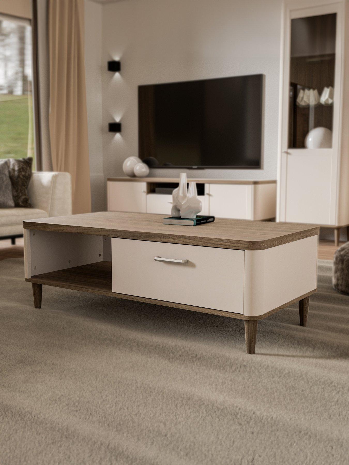 Product photograph of Lacetti Coffee Table - Cream Oak from very.co.uk