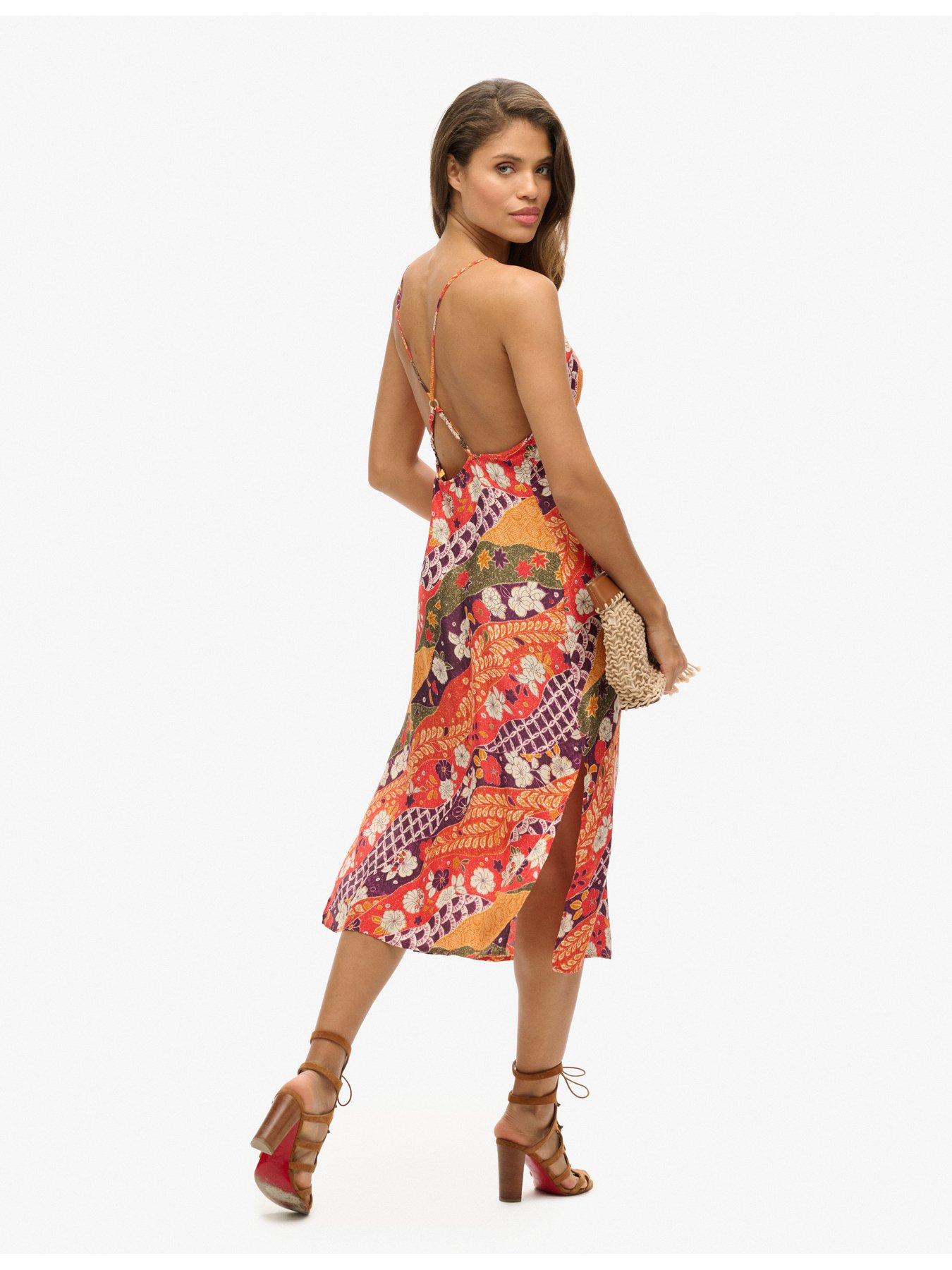 Superdry Ameera Cami Dress - Vestito Lungo In Tessuto Leggero Per Donna, Modello Tubino Con Spalline