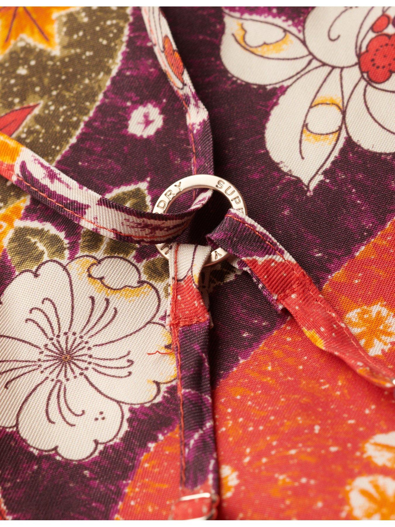 Image 5 of 5 of Superdry Printed Midi Slip Cami Dress - Red