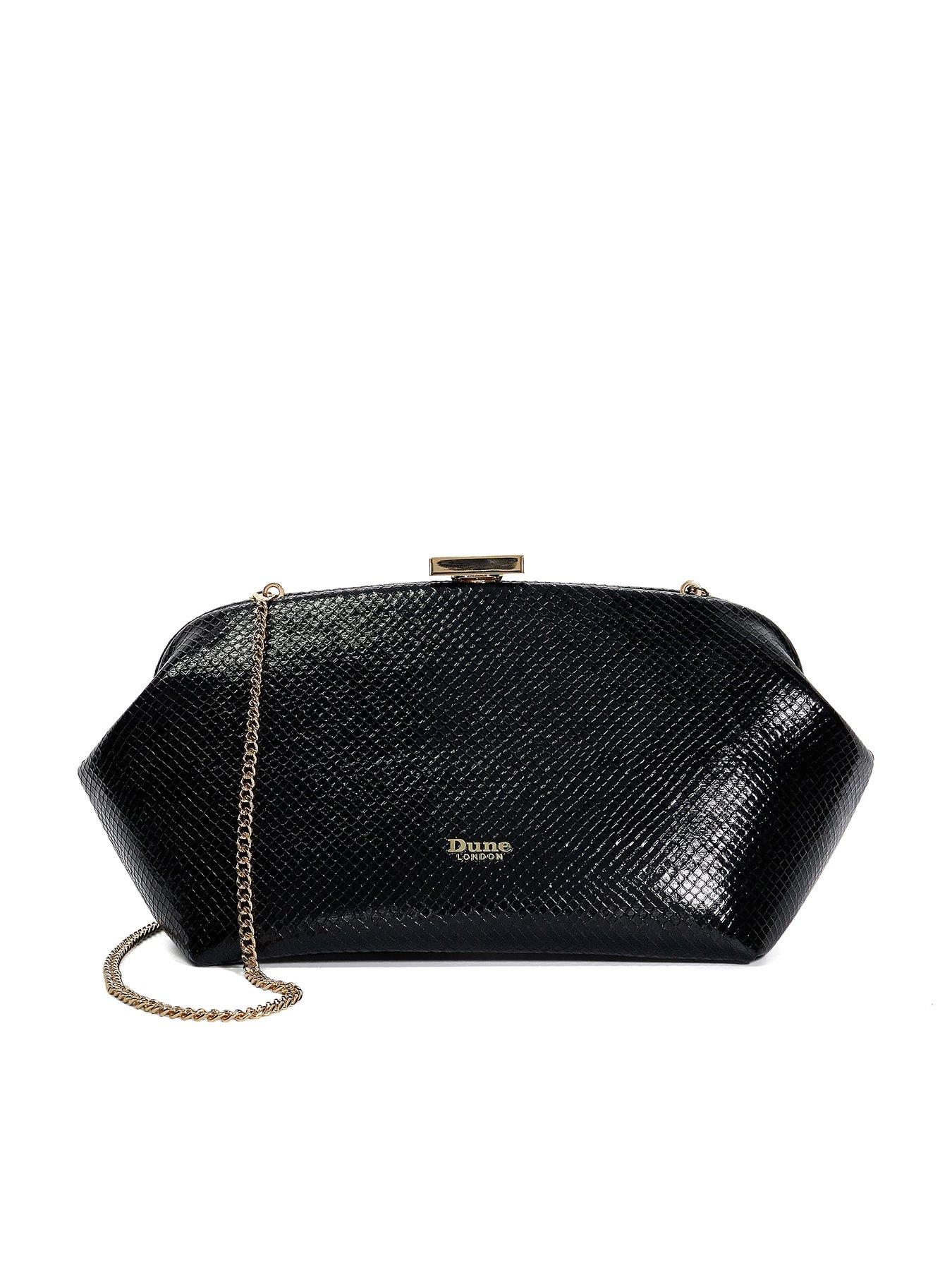 Dune London Expect Clasp Clutch Bag Black Very