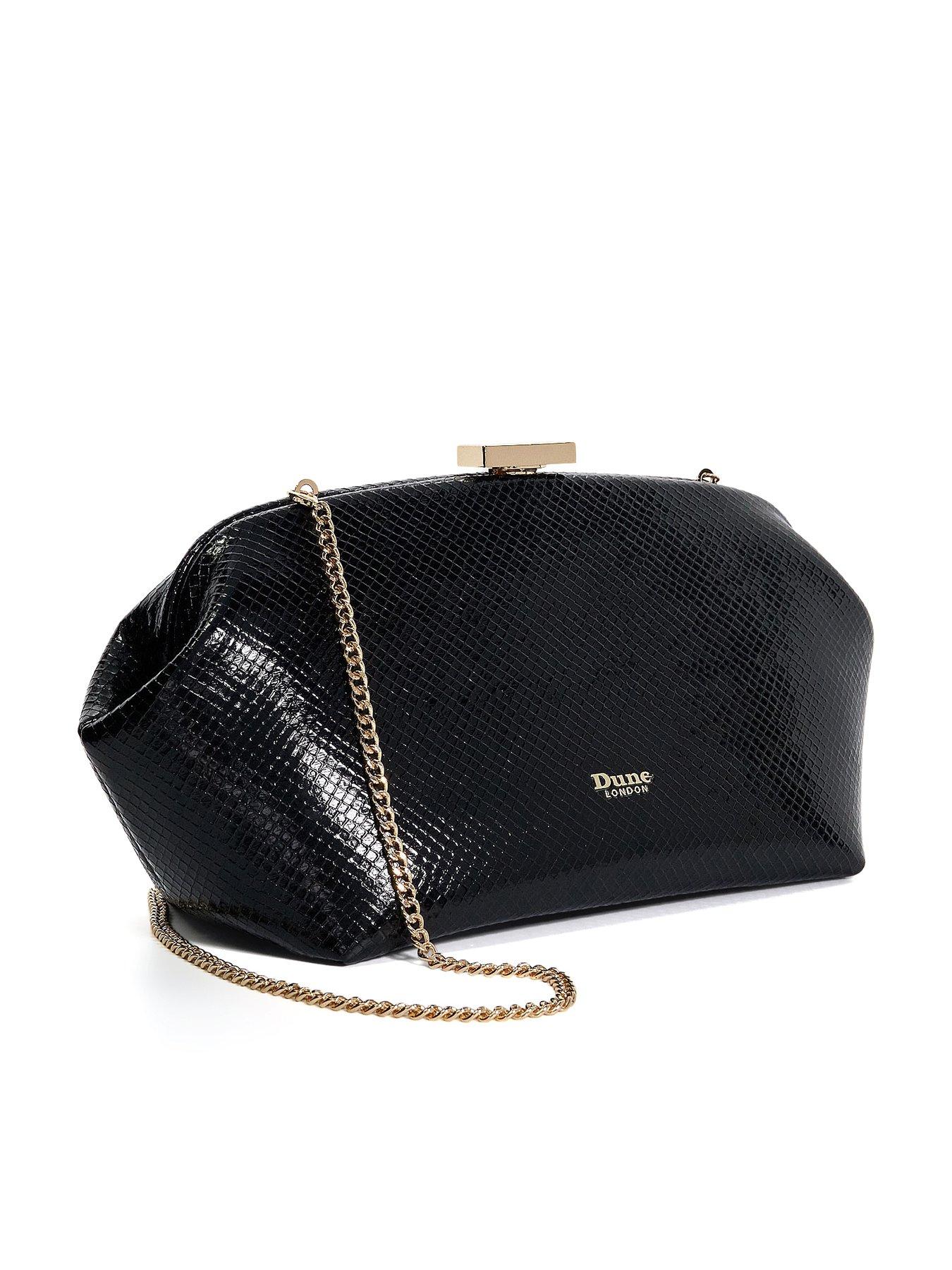 Black hard clutch bag best sale