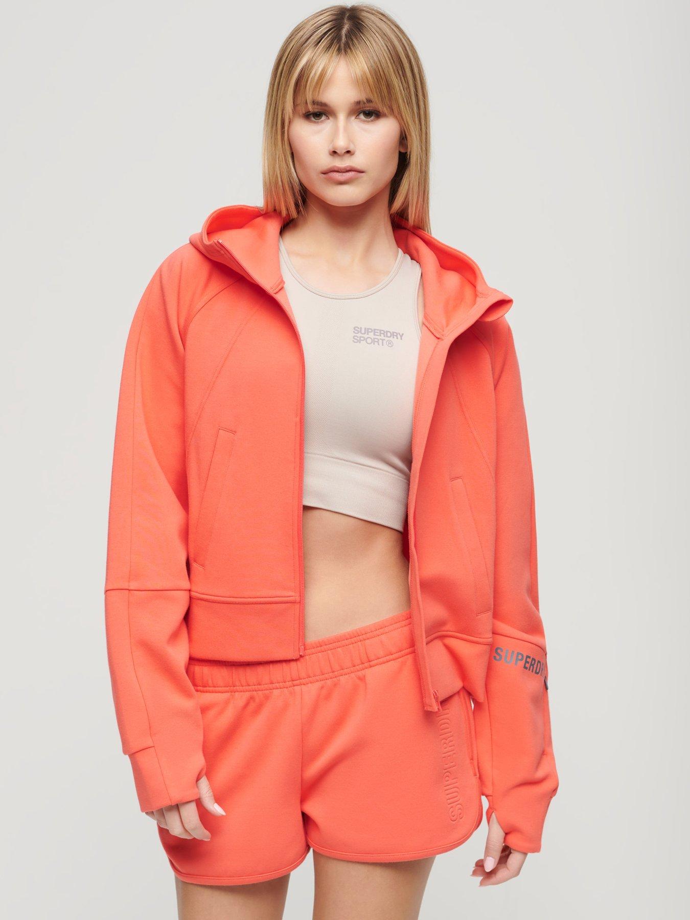 Superdry Sport Tech Relaxed Zip Hoodie Pink Very