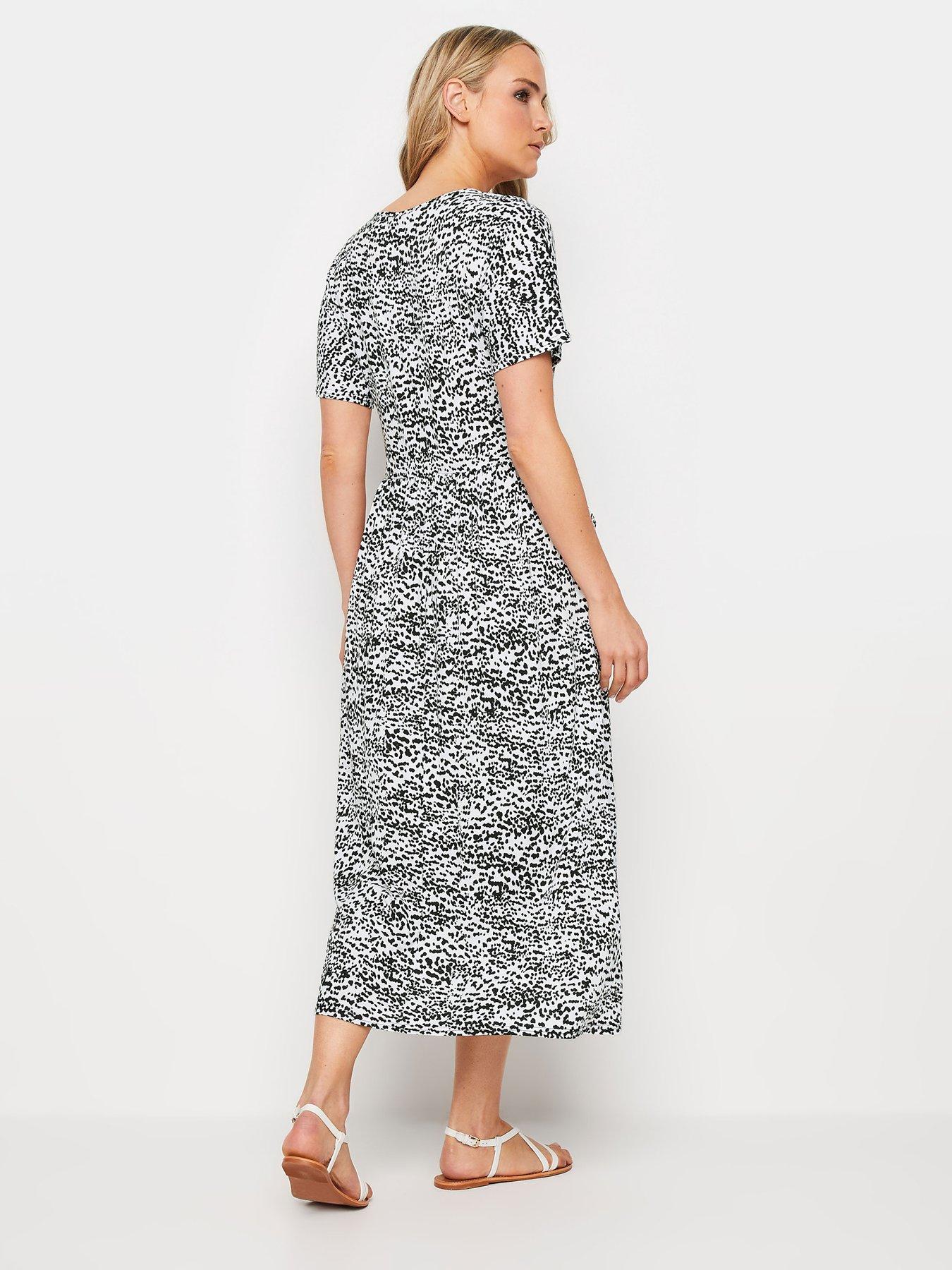 Long Tall Sally Tall V Neck Pocket Dress - White/Black | Very.co.uk