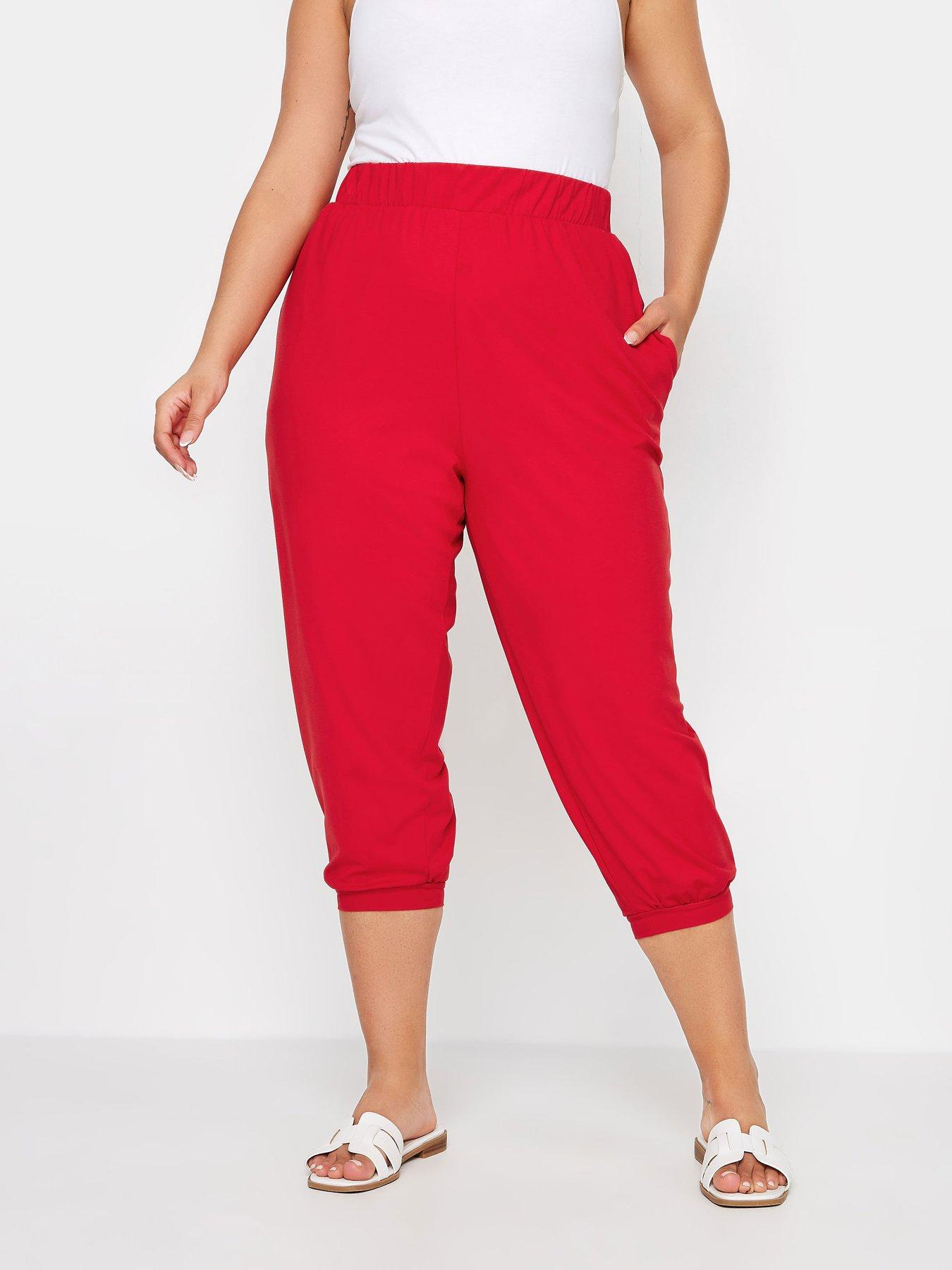 Yours Cropped Harem Joggers Red Very