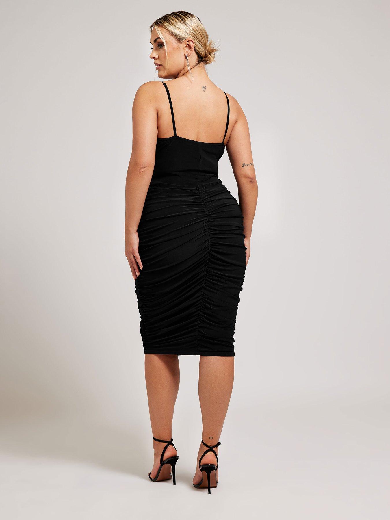 Ruched Skirt With Diamante Straps