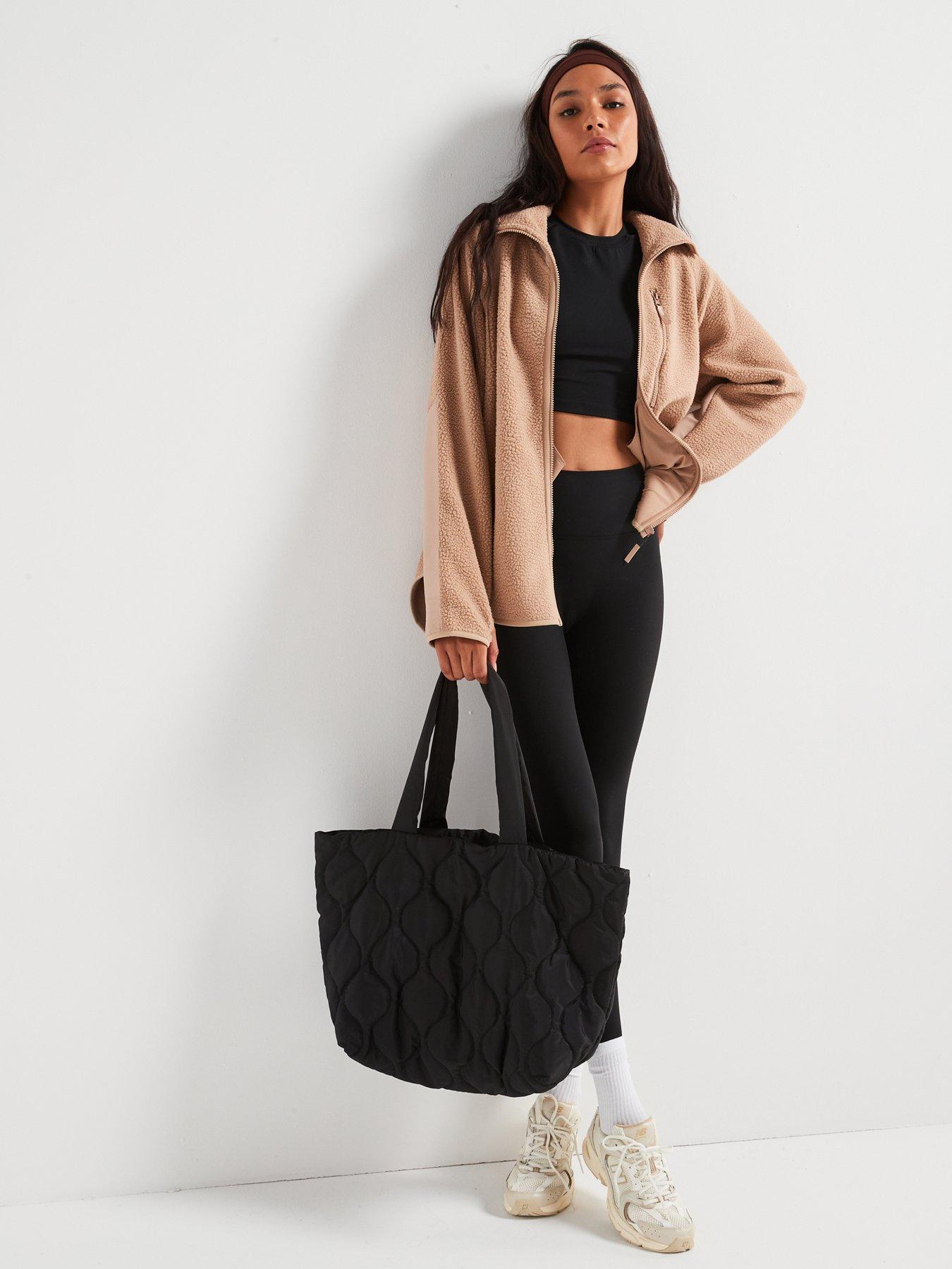 Image 3 of 6 of V by Very Zip Through Collar Contrast Sleeve Sherpa Fleece - Brown