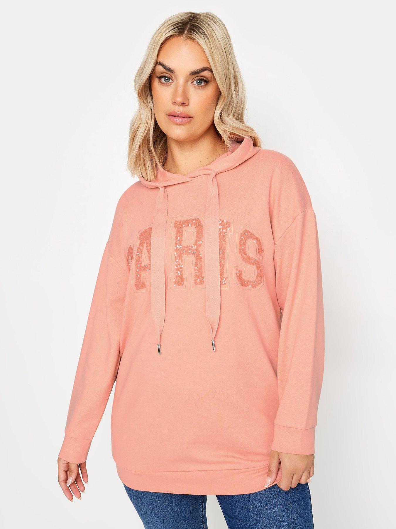 Plus size pink hoodie sweatshirts on sale