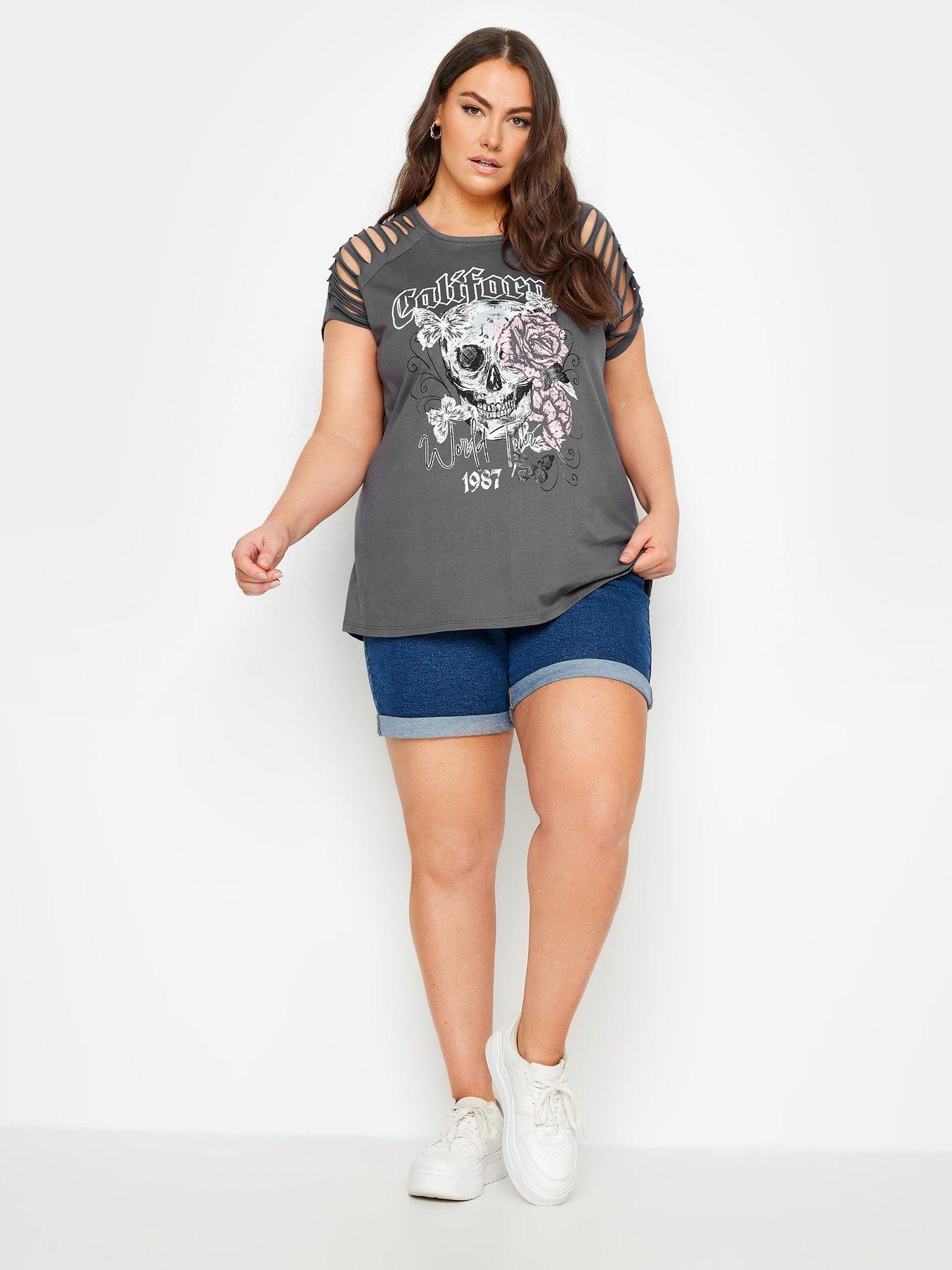 Image 3 of 4 of Yours Laser Cut T-shirt - Grey